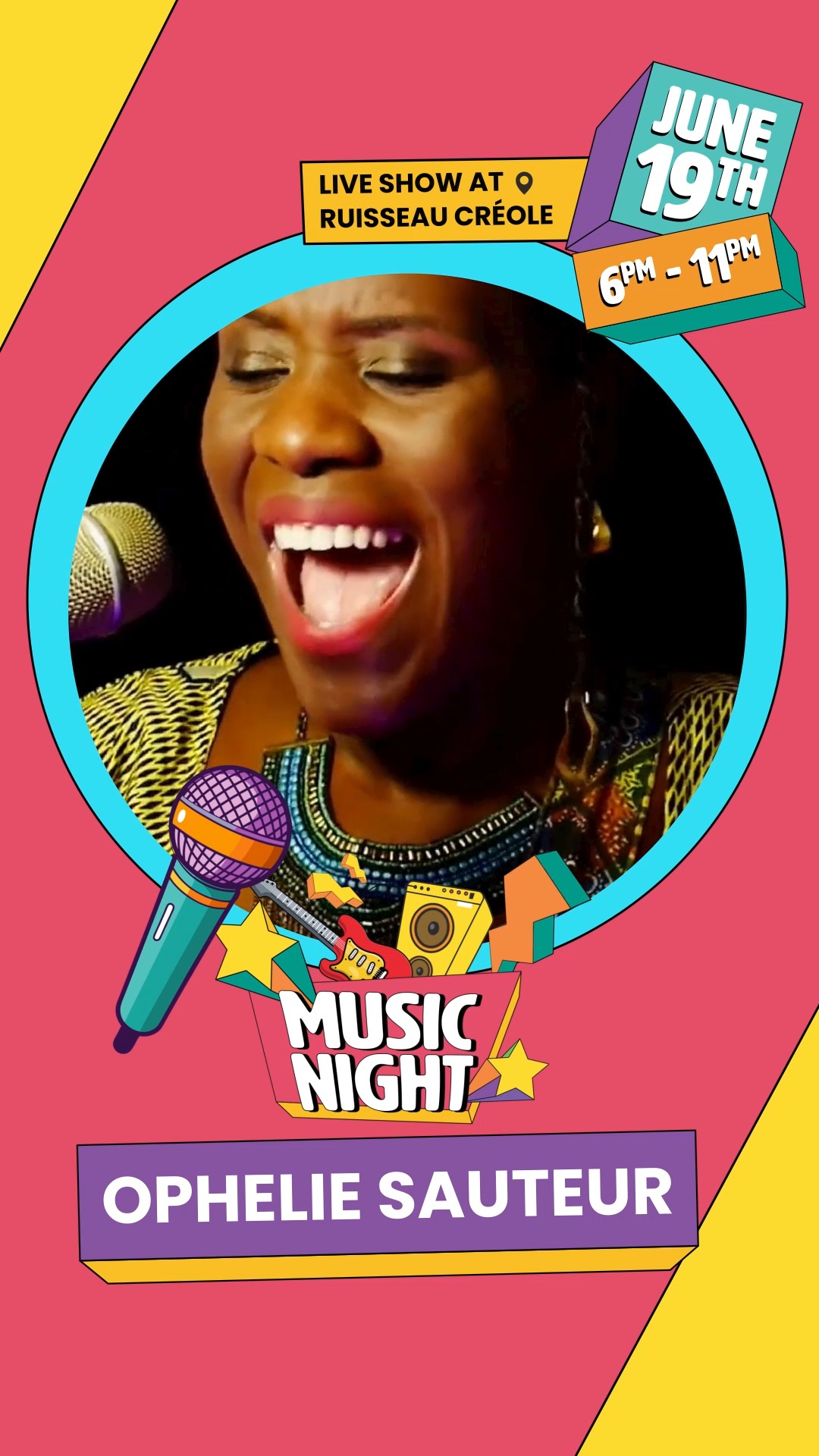 Are you ready to dance ? ⚡
🎸 MUSIC NIGHT is Back at Ruisseau Créole
📆 Friday, June 19th | 6PM - 11PM
For World Music Day we're coming back with an amazing lineup 👇
🎸Junior Marina
🎹 Evans Maurer
🎤 Ophélie Sauteur
🪘Interlude by Bouloute Beats
Bring your friends for an epic night at Ruisseau Créole !