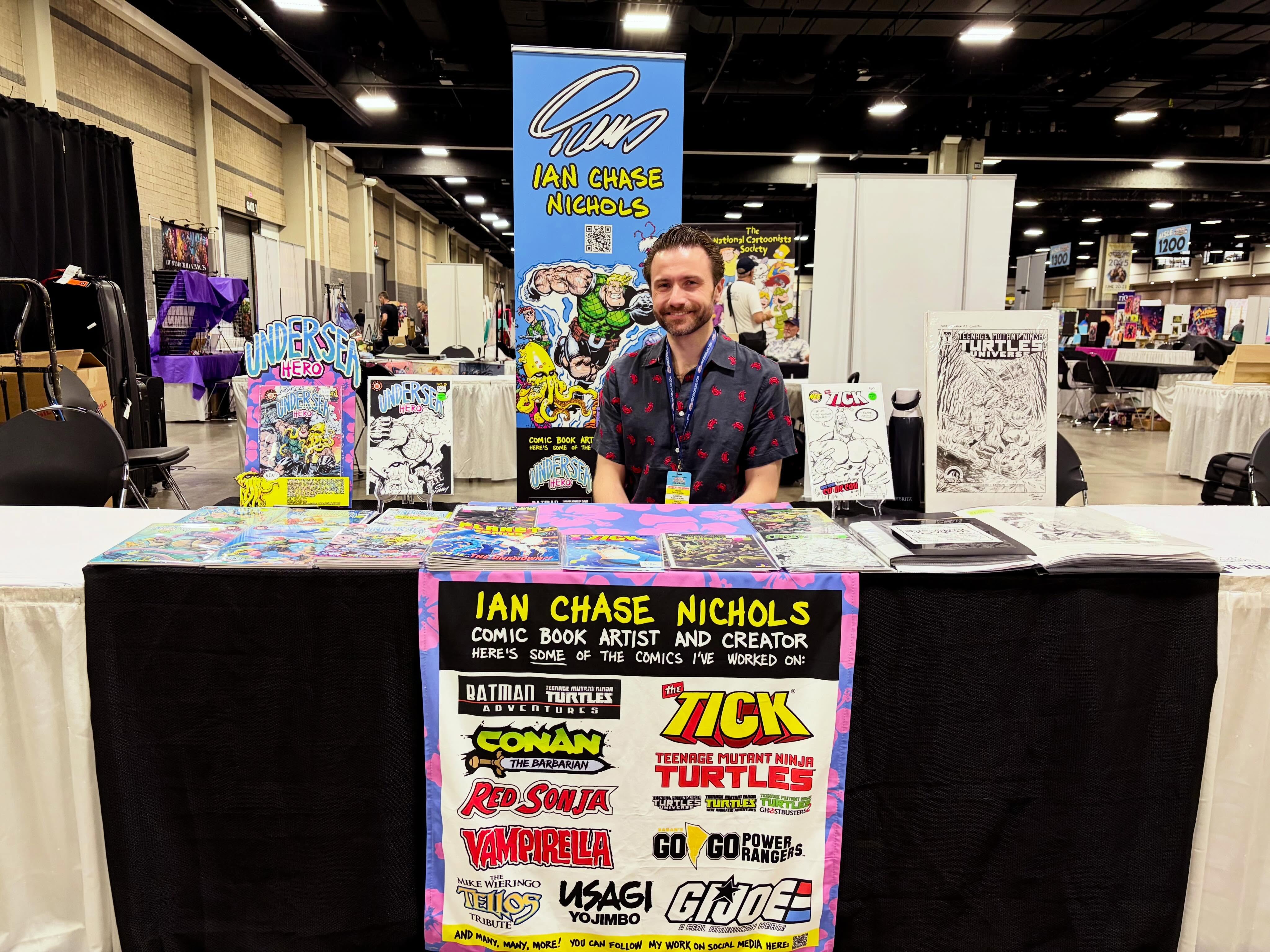 All set up at @heroesonline Heroes Con at booth 794. Wish us luck. #comics #comicartist #comicart #heroescon