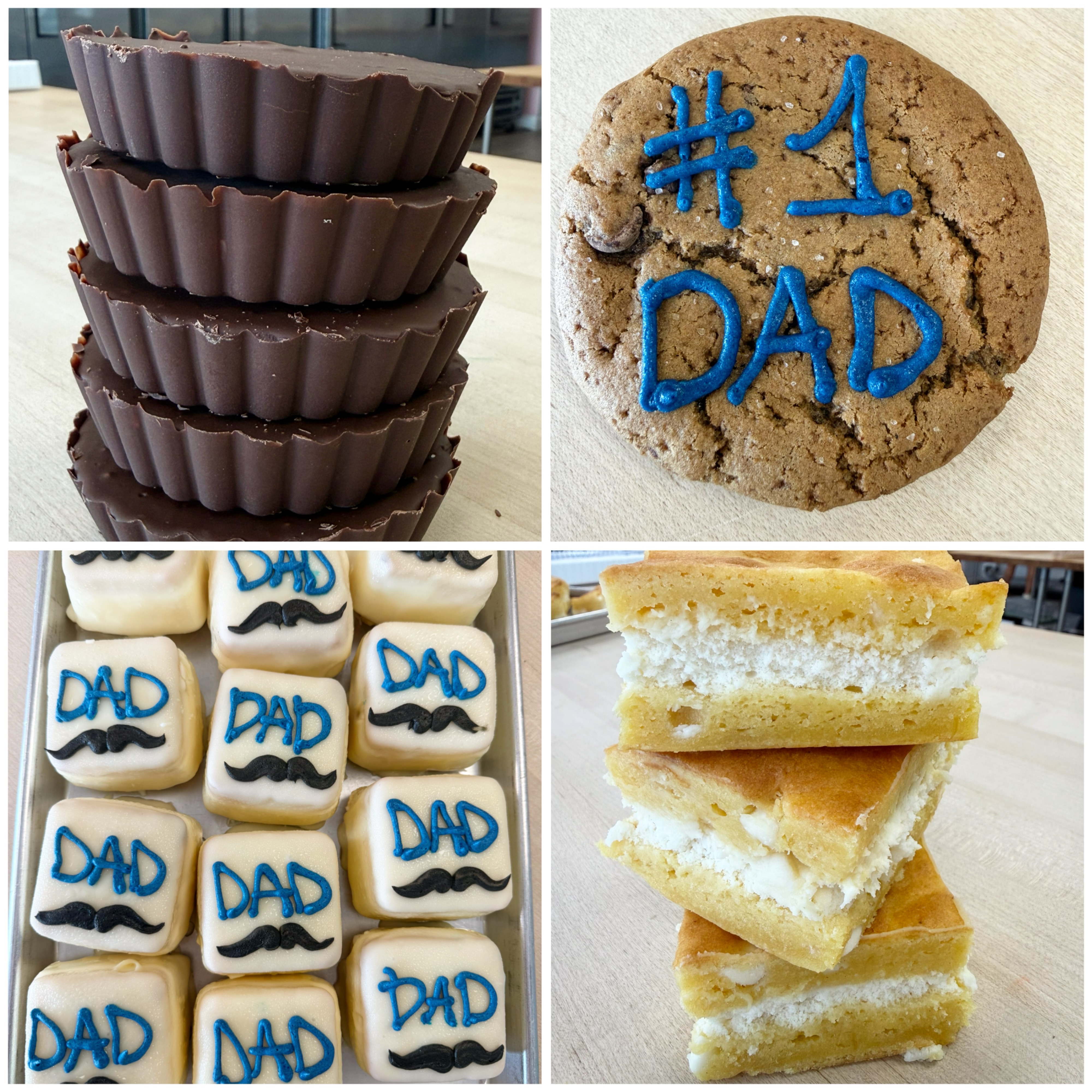 THEY ARE HERE…our FATHERS DAY SAMPLERS NOW AVAILABLE!!
Looking for something special for Dad this Father’s Day? 👔💙
Come check out all the delicious NEW goodies we have in store! Our Father’s Day Samplers are NOW AVAILABLE and packed with some of Dad’s favorite treats!
Each sampler includes:
🍫 MAC DADDY Reese Cup
🍪 Chocolate Chip Cookie
💙 “DAD” Little Debbie Treat
🍋 Ooey Gooey Lemon Cheesecake Bar
The best part? You get ALL FOUR treats for just $28!
These make the perfect gift for the dad who loves something sweet. Quantities are limited, so be sure to stop by and grab yours before they’re gone!
Available now at Sinless Sweet Treats Bakery! 🎉👔🍪💙