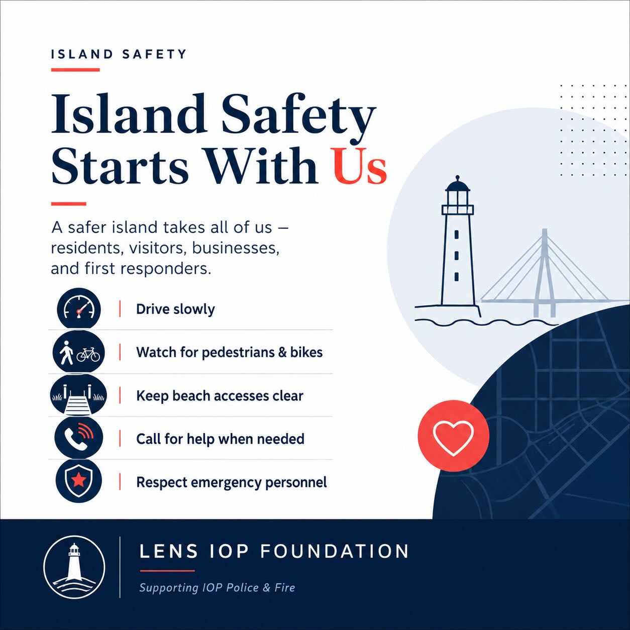Island safety starts with all of us. 🌊🚲🚨
Whether you live here, work here, or are visiting, a few thoughtful choices can make a big difference—slow down, stay alert, keep beach accesses clear, and always respect our first responders.
Together, we can help keep Isle of Palms safe for everyone! ❤️
#LENSIOP #IslandSafety #IsleOfPalms #SupportIOPPoliceAndFire #CommunitySafety