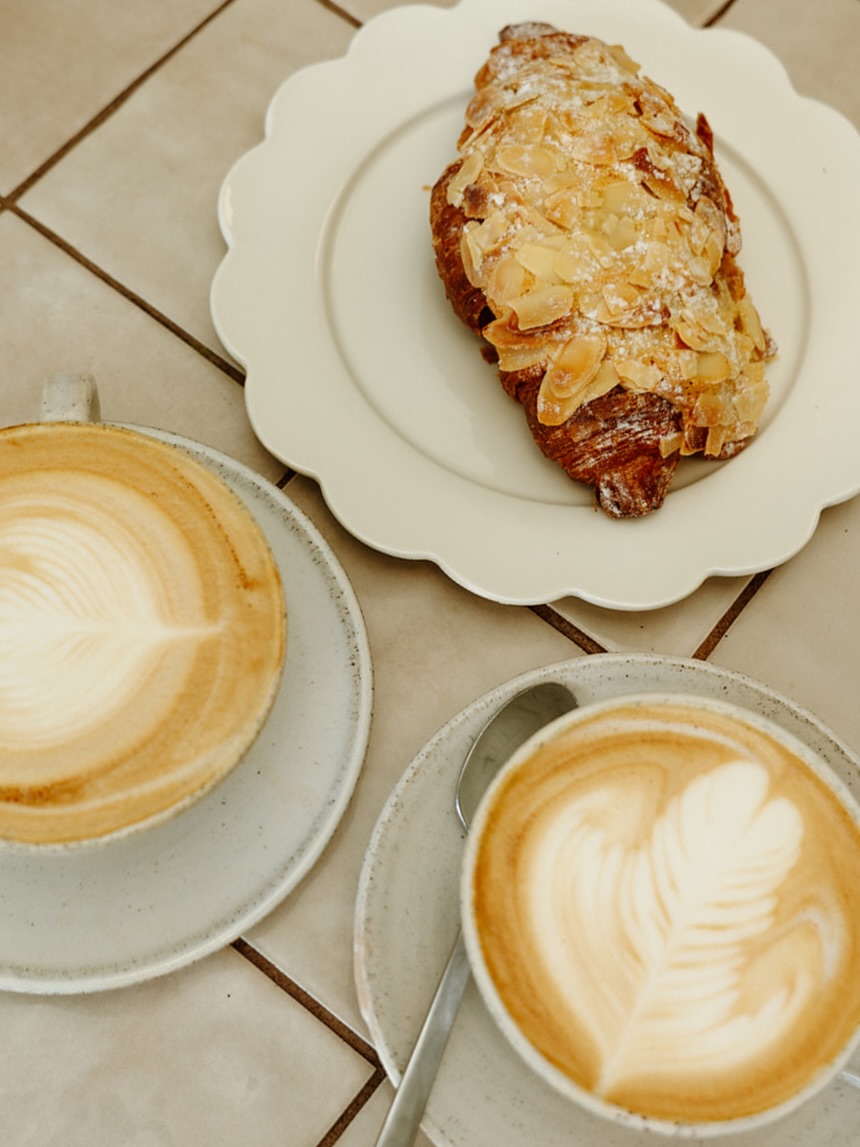 You can't beat a cuppa and almond croissant