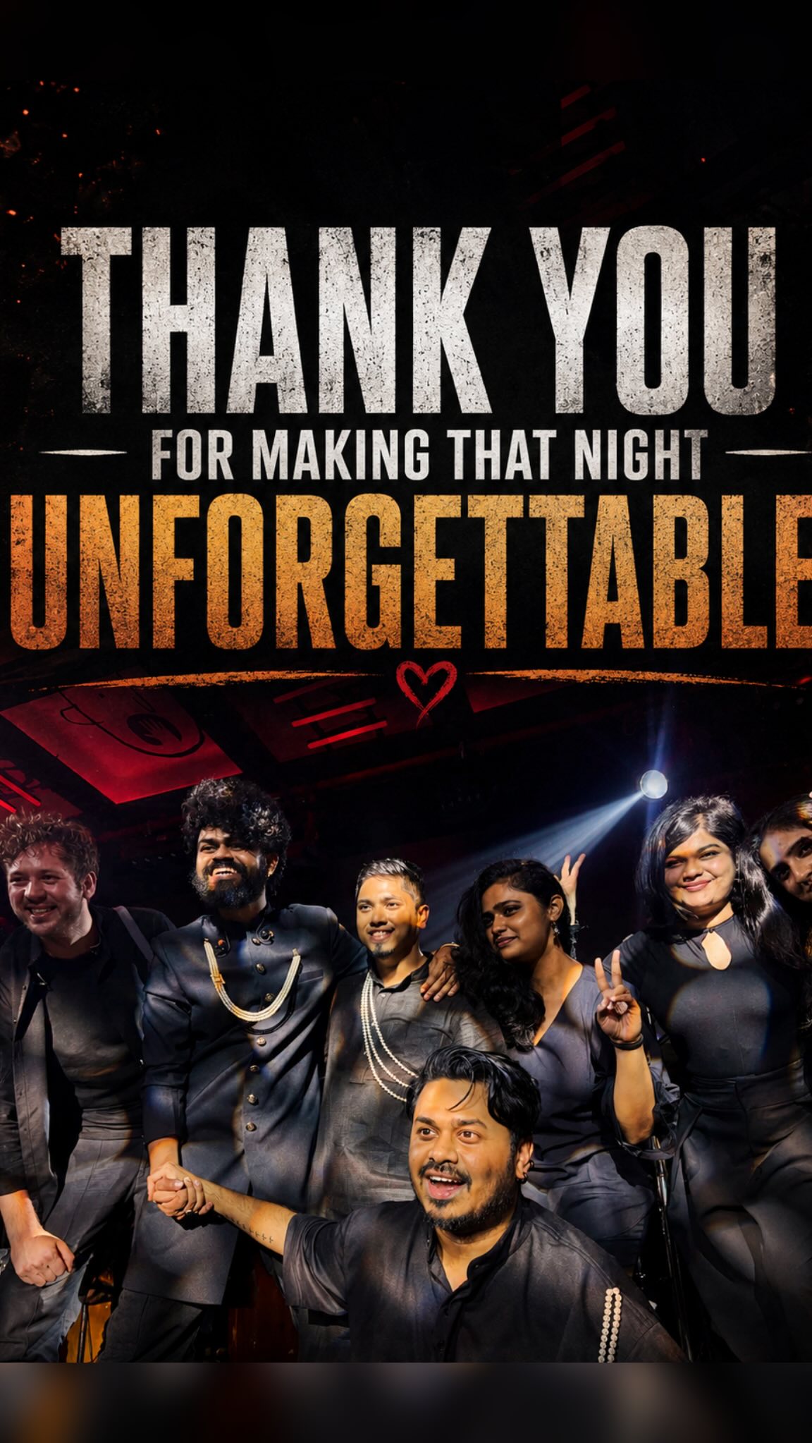 Two months of preparation. Countless challenges. A few moments where we thought it might not happen.
But on June 7th, all of that disappeared when we saw your faces, heard your voices, and felt your energy.
Thank you for standing with us, singing with us, and making this one of the most memorable nights of our lives.
Thank you for making that night unforgettable.
@sambitc @rahulputai @c_roo.music @bihumukherjee @subhadeepdas_official @anandiaheeri @sen_tanya
@sayan.5mm @veronicafirstedition @fivemadmen
@joyjeet_panday @bagchisrv @sayantheguitarfreak @pominsta
Video by @souradeeptachowdhury @rockrulzindependent_records
Special Thanks to @senguptajisshu @indraadeep @i_sauravdas @somlataacharyyachowdhury @silajit_music @aroyfloyd @chatterjeesubhen @anjandutt.fc @bickramghoshofficial @ua_official_insta @trapindia_official