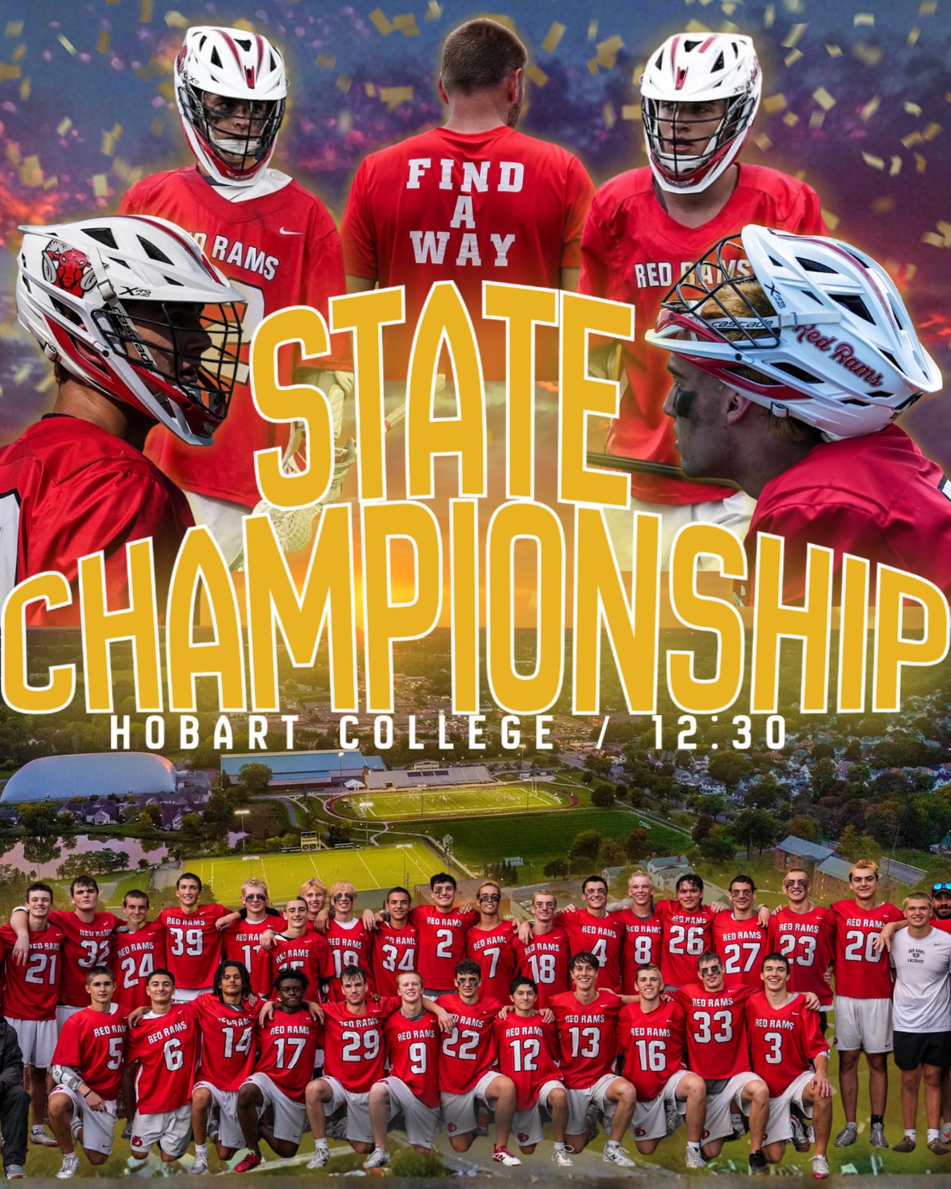 State Championship 🚨 Come cheer on the boys today @ 12:30 pm as they face Rye at Hobart College. Good luck today boys.