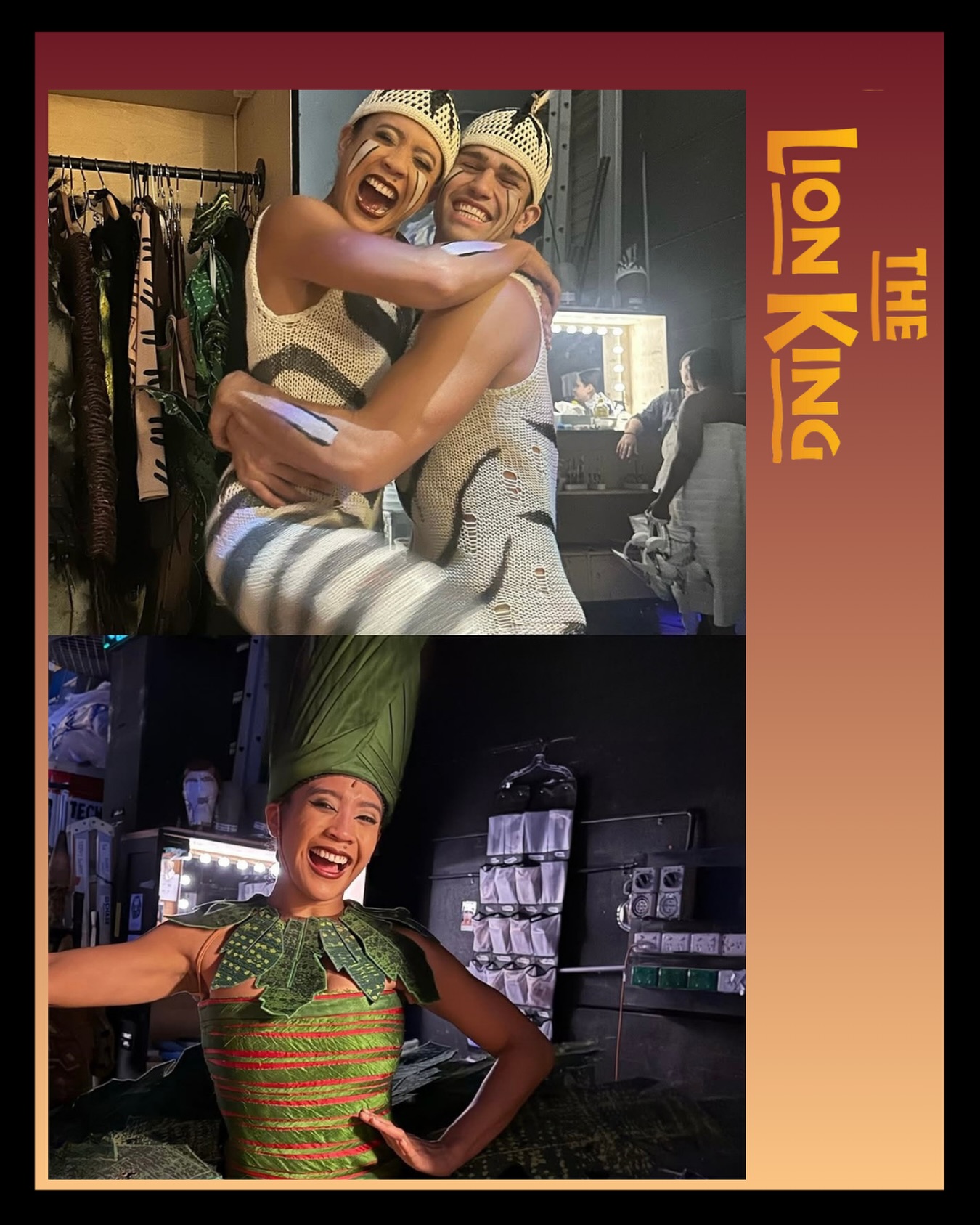 Backstage and in costume with @asmarasoekotjo 💫
@thelionkingau
#patrickmanagement #pmtalent #performer #thelionking #musicaltheatre