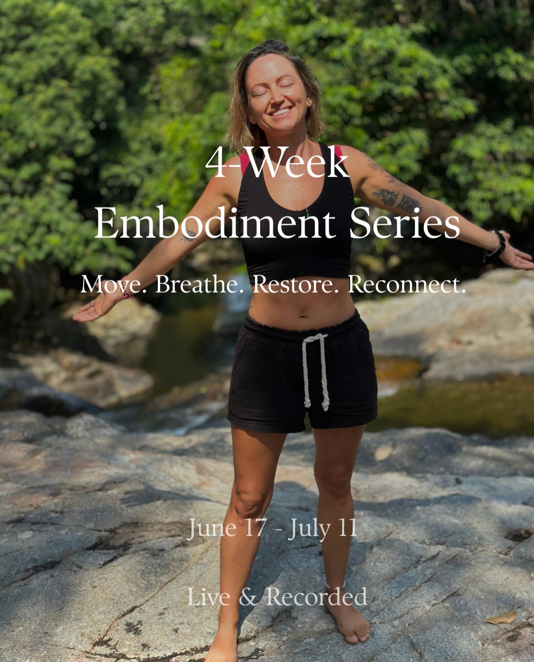 We all spend so much time thinking, analyzing, learning, and trying to figure things out.
But healing isn’t just something we understand with our minds. It’s something we experience in our bodies. Reconnecting the mind with the body and physically releasing energy is the best way to make a real difference.
This 4-week Embodiment Series is an opportunity to slow down, reconnect, and create space for deeper presence, expression, restoration, and aliveness.
Over four weeks we’ll explore:
Qigong & Energy Flow
Yin Yogs & Deep Restoration
Breathwork & Somatic Release
Dance & Embodiment
Whether you’re feeling stressed, disconnected, overwhelmed, or simple craving more connection with yourself, these practices are designed to help you come back to your body and cultivate a greater sense of ease, resilience, and vitality.
June 17 - July 11
Live + Recorded (lifetime access)
$110 Full Series
$35 Single Class
⚡️
#healing #energy #yoga #breath #qi