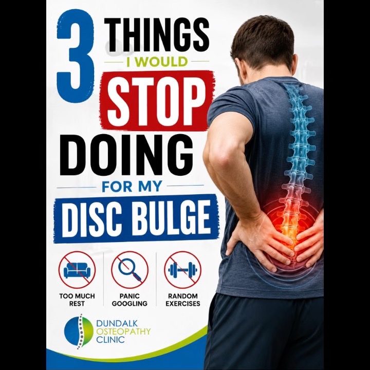 Have you got low back pain then read this 👇. Most people improve when they combine:
✅ The right exercises
✅ Better movement habits
✅ Strength & rehabilitation
✅ Time and consistency
A disc bulge diagnosis doesn’t mean your back is “broken.”
The good news? Most people improve with the right plan 🙌
📩 If you’re struggling with back pain or sciatica and not sure what to do next, send us a message or book an assessment.
📍 Dundalk Osteopathy Clinic : www.dundalkostreo.com #backpain #sciatica #backpainrelief #dundalkosteopathyclinic #dundalksportsmedicine