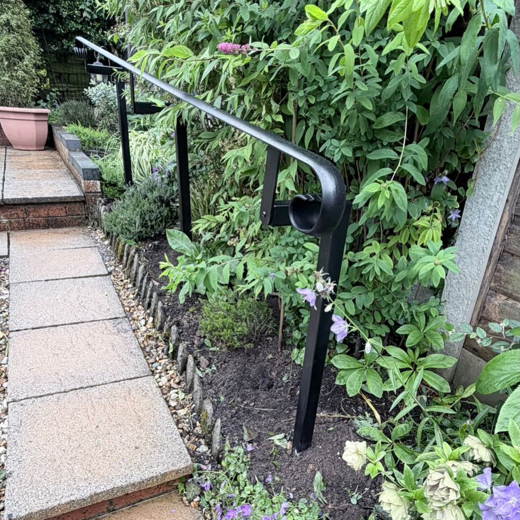 Some projects ask more of us than others - and that’s exactly what makes them worth talking about.
We were working with a client who needed safe, reliable access to the upper level of her garden. A practical need, yes - but she mentioned almost in passing that her family had three generations of blacksmiths behind them. That changed how we thought about the solution.
We already knew a brilliant local blacksmith @elder_sign_ironwork - the same hands that forged the ironwork for our St Godwald’s Retreat show garden at RHS Malvern. We brought him back in, briefed him on the project, and he produced a bespoke wrought iron handrail made entirely for this garden, this client, and this story.
There’s something quietly meaningful about that. A family tradition in metalwork - celebrated in metal, anchored into the earth, and used every single day.