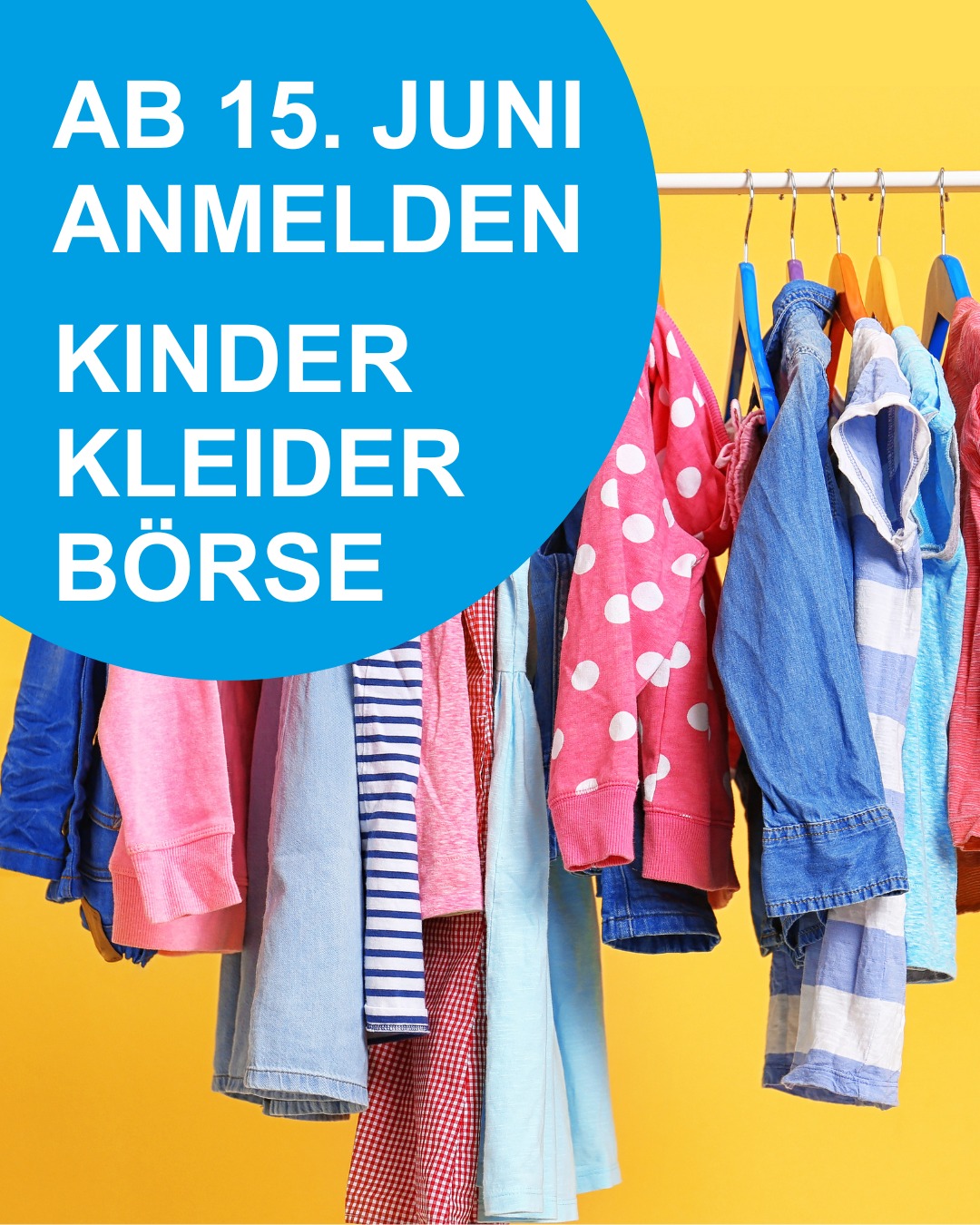 Ab morgen 9 Uhr könnt ihr euch als Helfer:innen und Verkäufer:innen bei unserer Kinderkleider-Börse im Herbst anmelden.