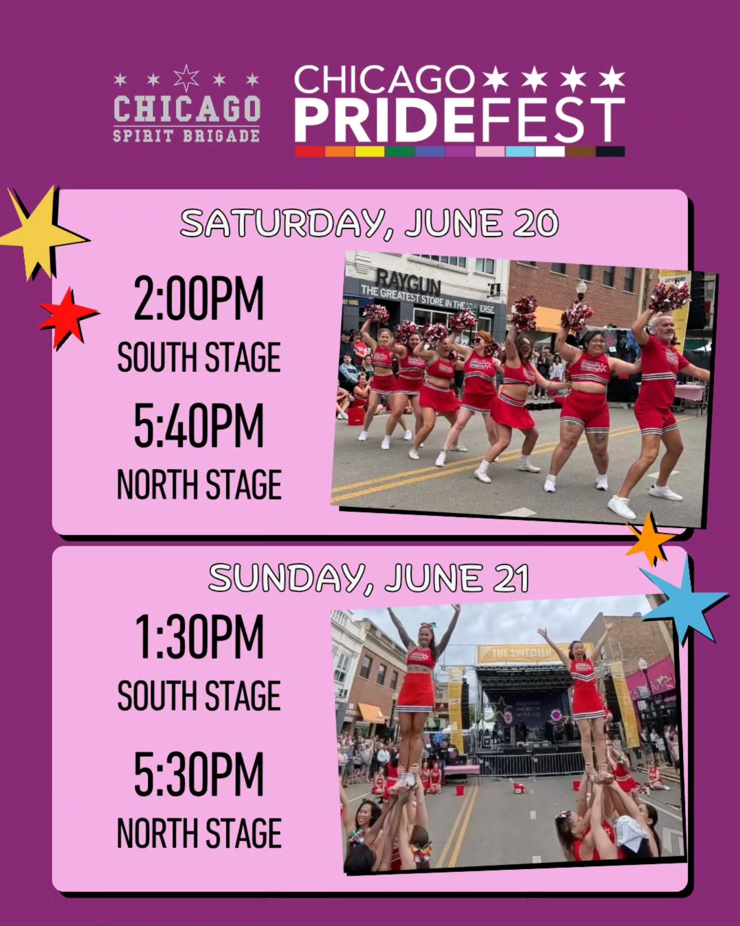 Next up on our #pridetour, we're at @pridefestchicago next weekend, June 20 and 21!
You have four chances to see us perform, so don't miss it!
Saturday: 2pm South Stage; 5:40pm North Stage
Sunday: 1:30pm South Stage; 5:30pm North Stage
#pridemonth #chicagopride #pridefestchicago
