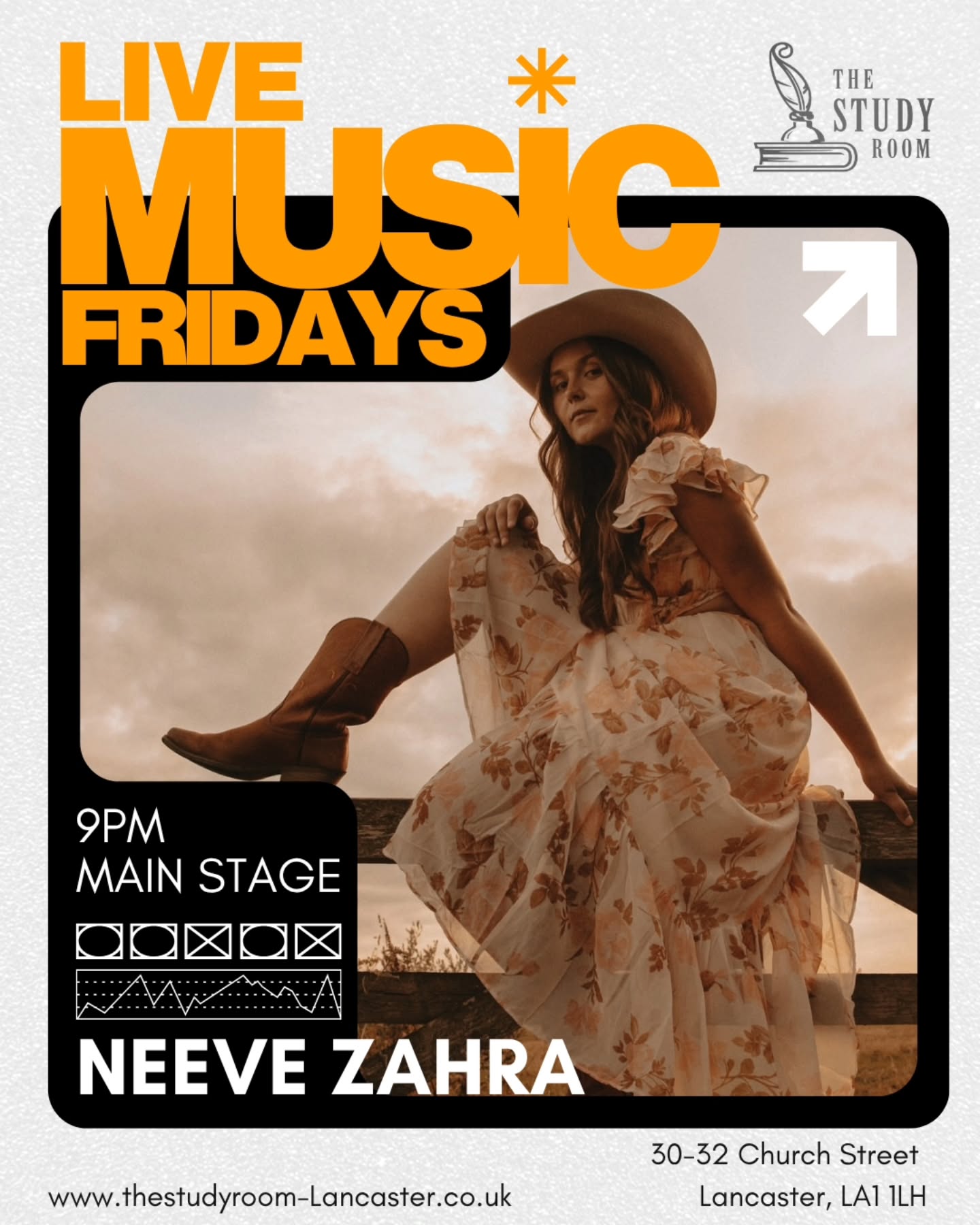 š¶ FRIDAY NIGHT LIVE MUSIC š¶
Tonight we welcome @neevezahramusic to the Main Stage from 9PM š
Start your weekend the right way ā live vocals, drinks flowing, great food and Friday night vibes all night long šøāØ
š The Study Room, Lancaster
š Tonight from 9PM
#TheStudyRoom #LancasterLiveMusic #LancasterNights