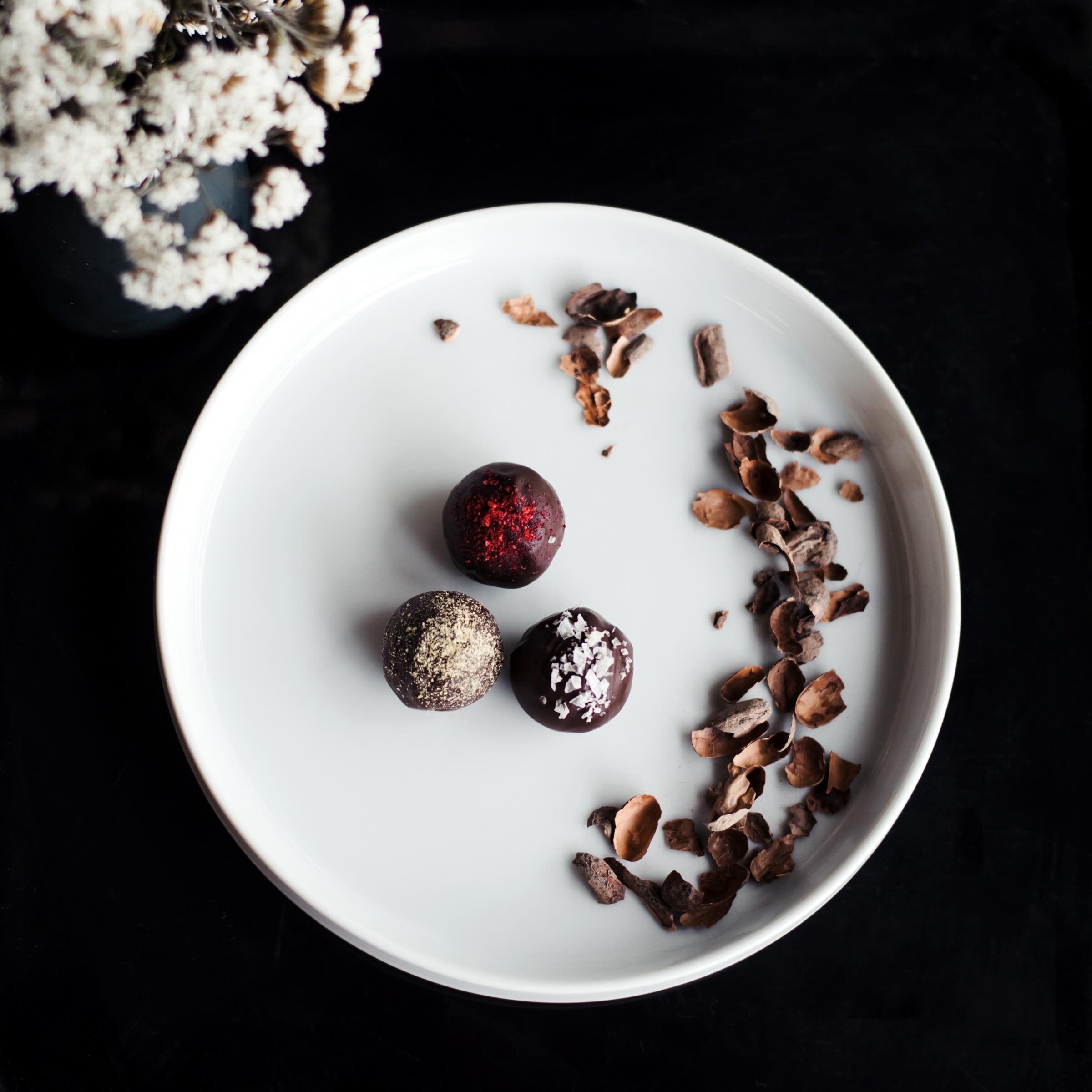 Cocoa tea & truffles… an excellent combination. Cocoa tea is back in stock with samples in store everyday… made from cocoa husk… no caffeine, no sugar, no fats but still delicious and good for you… perfect in the evening as it’s a natural hit of magnesium.