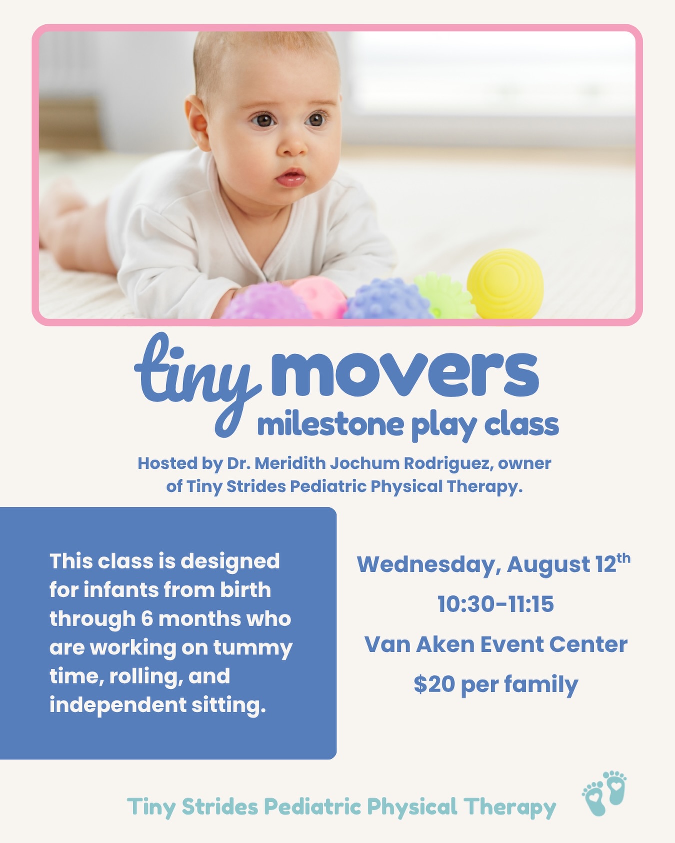 Our August Milestone Play Class is here!
Come move, play, and grow with us! I can’t wait to see you there ☀️
Sign-up at the link in bio ⬆️
#clevelandmoms #shakerheights #grossmotordevelopment #torticollis #tummytime