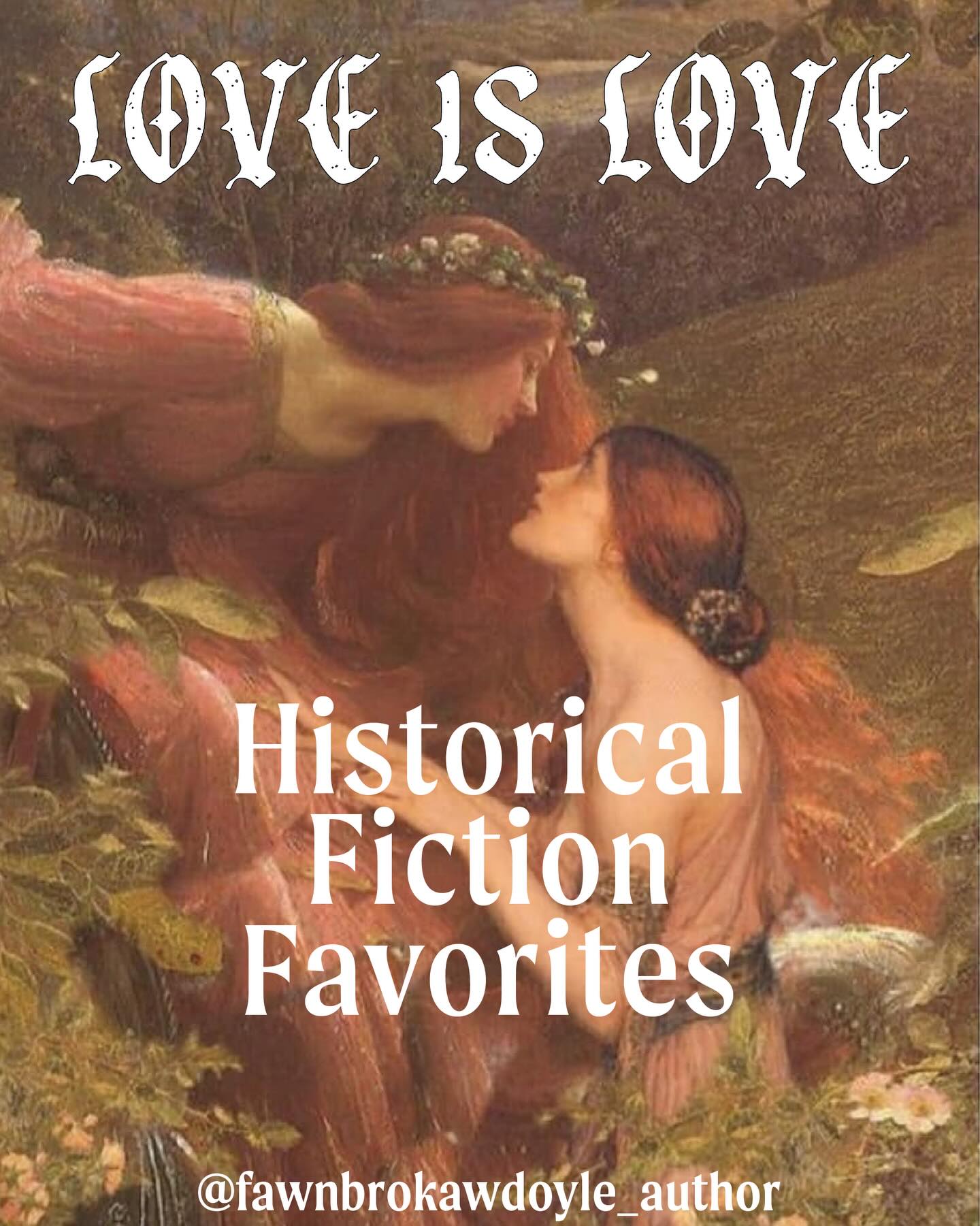 Happy Pride Month!🏳️🌈🏳️⚧️
Here’s a selection of characters loving who they love throughout the centuries💖 While these have queer love representation, I wouldn’t call them romances (more of a side plot or one aspect of the historical fiction).
My top pick is anything by Sarah Waters for gripping storylines (I’m still reading through her backlist). Also, In Memoriam😭🙌
Cover art is a mashup of La Belle Dame Sans Merci by artist Frank Dicksee and Lamia and the Soldier by John William Waterhouse.