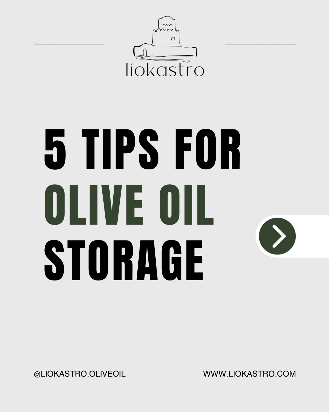 5 tips to store your olive oil properly 🫒
Good olive oil deserves good care.
Keep it away from light, heat, air and enjoy it fresh, just as it was meant to be.
Because every bottle carries the work of the harvest, the land, and the people behind it.
Liokastro — Greek extra virgin olive oil from Methoni, Messinia.
#Liokastro #MethoneanTerra #GreekOliveOil #ExtraVirginOliveOil #oliveoillovers