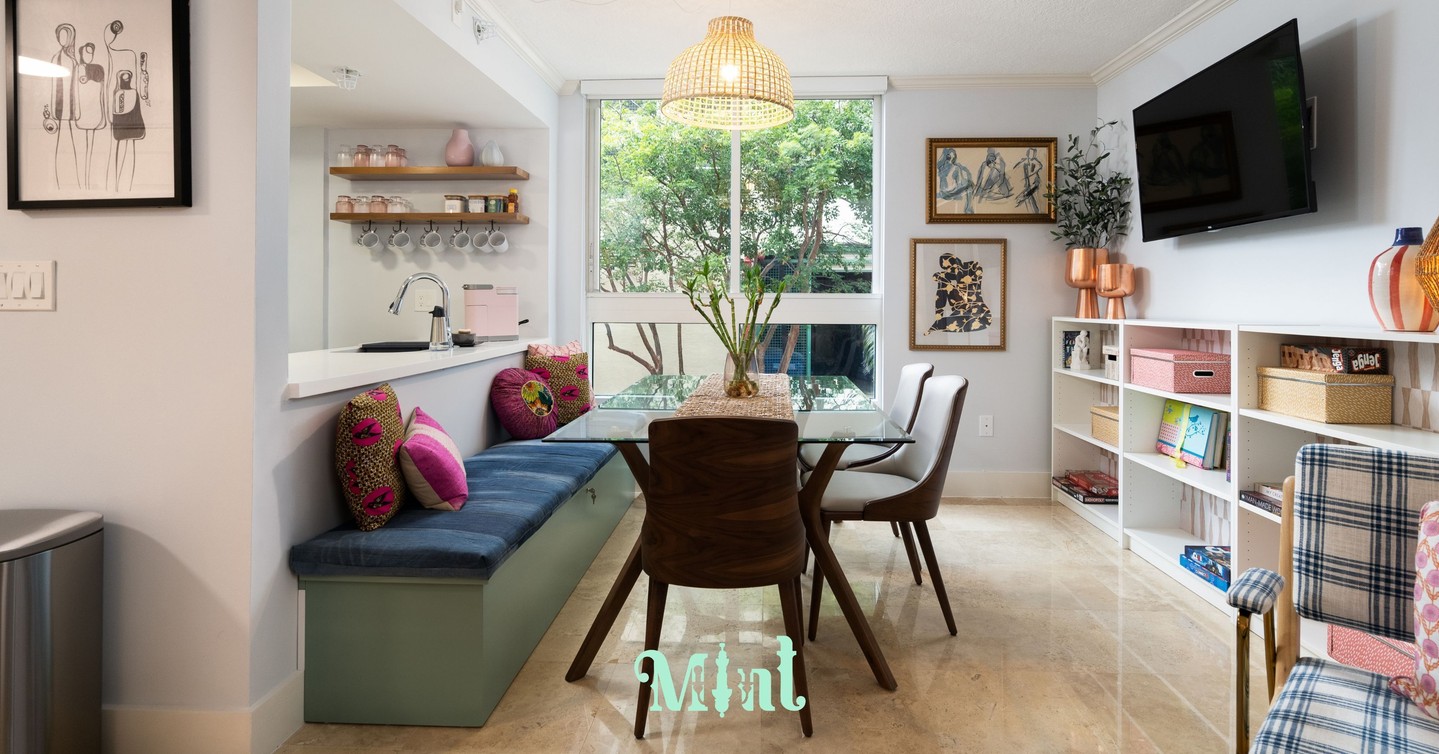 Built-ins, built-ins, built-ins! Every time I walk into a new space, my mind goes straight to them because the right built-in doesn't just add storage- it adds soul! It makes a home feel intentional, layered, and lived-in in the best way. This banquette was the perfect addition because it did double duty, something extremely important in small spaces. That balance of function and warmth is always at the heart of what we do at Mint.