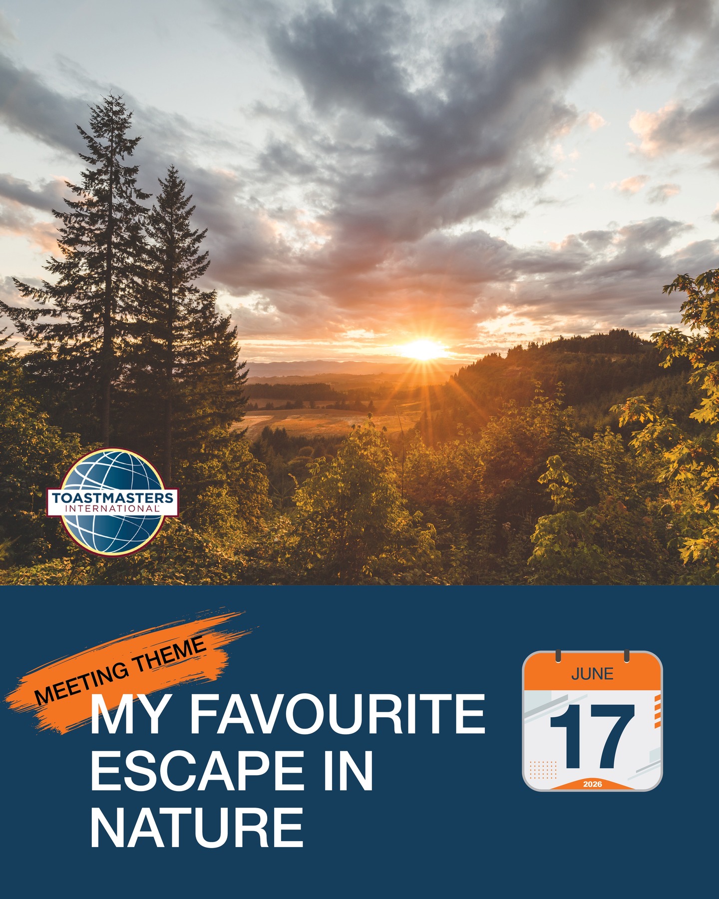 🌲✨ My Favourite Escape in Nature ✨🌲
The ocean.
The mountains.
A forest trail.
A secret garden.
Nature has a special way of helping us reset, reflect, and return stronger.
Join us on June 17 as we share stories about the places that fill our hearts with wonder and bring us back to ourselves.
🎤 Inspiring speeches
🌿 Fun Table Topics
💬 Supportive community
✨ Personal growth
📅 June 17, 2026
🕖 7:00 PM PT
🌐 www.unicorntribetoastmasters.ca
📧 unicorntribetoastmasters@gmail.com
Guests always welcome!
#NatureInspires #Toastmasters #PublicSpeaking #Leadership #PersonalGrowth #CommunicationSkills #NatureLovers #VancouverEvents #RichmondBC #OnlineEvents #UnicornTribeToastmasters #FindYourVoice