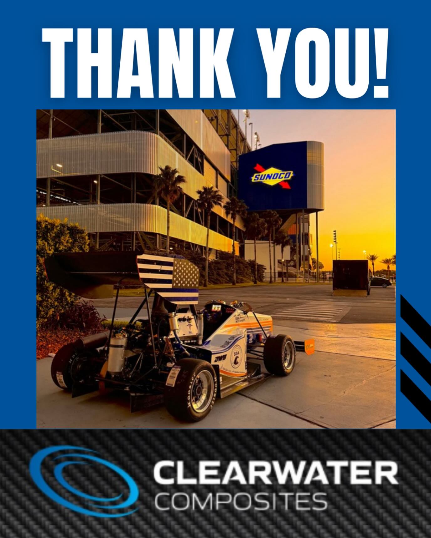 A huge thank you to Clearwater Composites for their support of our team this season!
Based in Minnesota, Clearwater Composites manufactures high-quality carbon fiber tubing that we relied on for our pushrods and tie rods throughout the year.
These components are essential to both our suspension and steering systems, making strength, stiffness, and reliability critical. Clearwater Composites’ carbon fiber tubes provided an excellent solution, helping us reduce weight while maintaining the durability and performance required for competition.
Their products played a key role in our vehicle’s performance, and we are grateful for their support and contribution to our team!