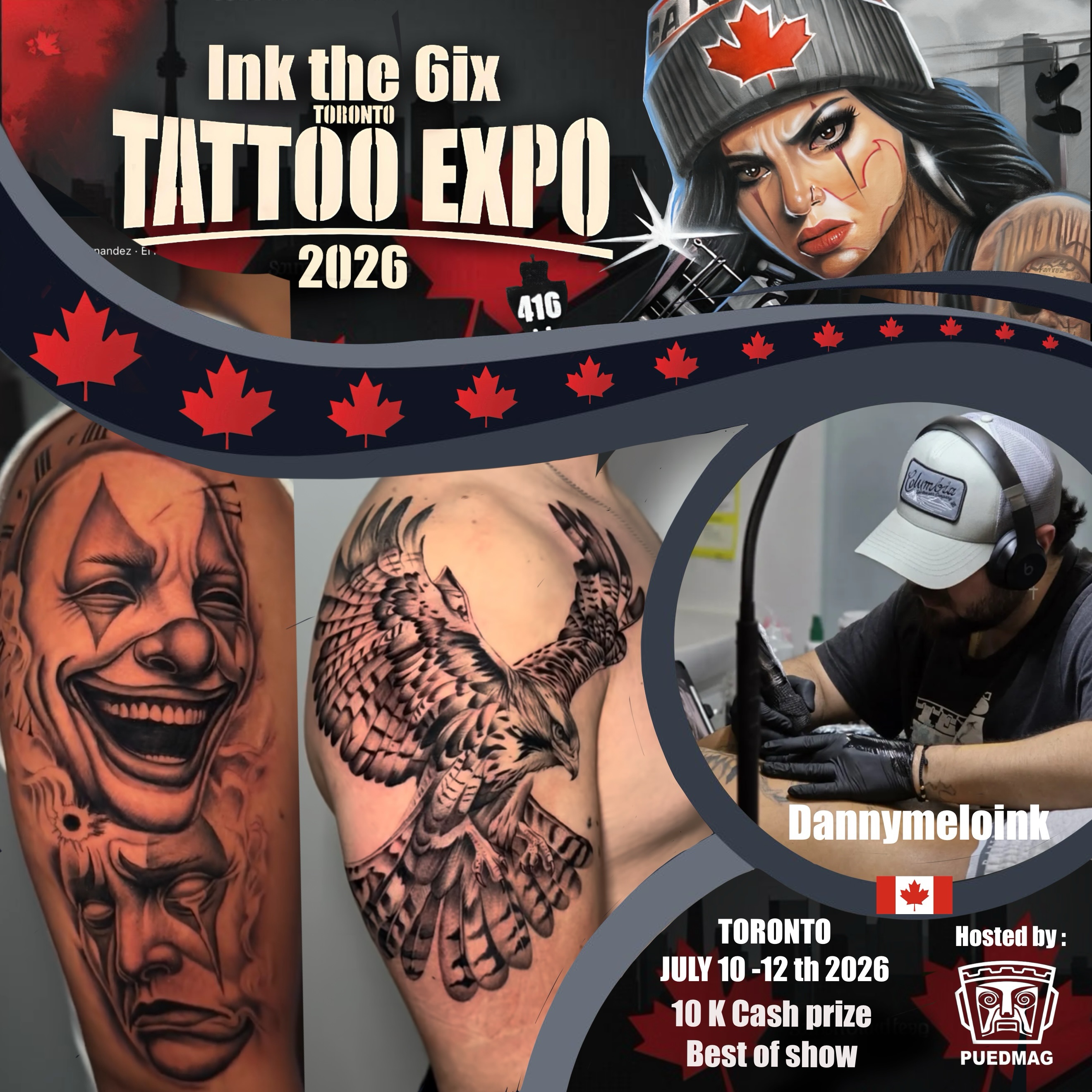 Welcome @dannymeloink to the second edition of @inkthe6ixtorontotattooexpo, happening July 10-12, 2026, at the Enercare Event Centre in Toronto!
If you guys want to say what’s up or get some dope realism work, make sure to DM him directly and get tattooed by a talented artist.
Don’t miss the opportunity to meet him, check out his work, and get tattooed at one of Canada’s biggest tattoo events.
We the North.
You either win with us or watch us win.