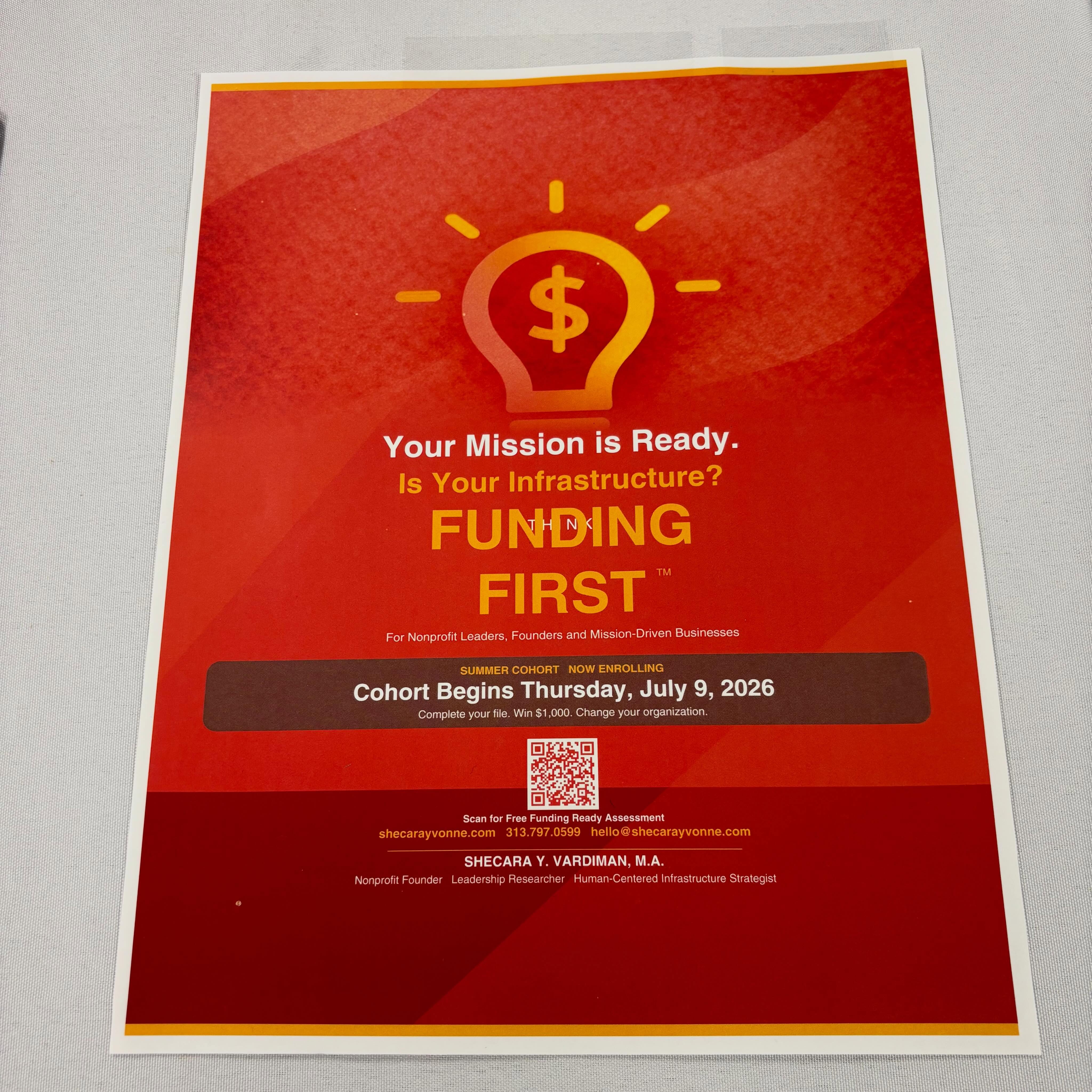 READY TO BUILD IT RIGHT?
THINK FUNDING FIRST!!!
Next Summer Cohort is coming July!!!
OUTSIDE THIS WEEKEND
With the people …
4 FULL SHEETs of sign ups!
Raffle Winners in the T-Shirt Giveaways…
Out making new friends…
Money is the short game… Relationships is the Currency of the Kingdom…
Get Out And Be Seen, Found …Discovered…
You Are An Answer to Some One’s Prayers🙌
Already getting request for our Limited EARLY FOUNDER RATE of $297…
Only extended to those on our email list for a limited t
Visit ShecaraYvonne.com/fundingfirstsprint to get on our WAITLIST and in 6 weeks:
Get Structured
Get Filed
Get Clear
Get Organized
Get Funded and
Get Moving!
Next Funding- First ™️ Implementation Sprint cohort begins July 9th…
Limited Founder Seats Available!
Get on the Waitlist today!
Shecarayvonne.com/fundingfirstsprint
#JuneBloom #BumperHarvestIndeedPTM #WithSpeedAndEase #PlayTheLongGame #AndWin RootingForYou