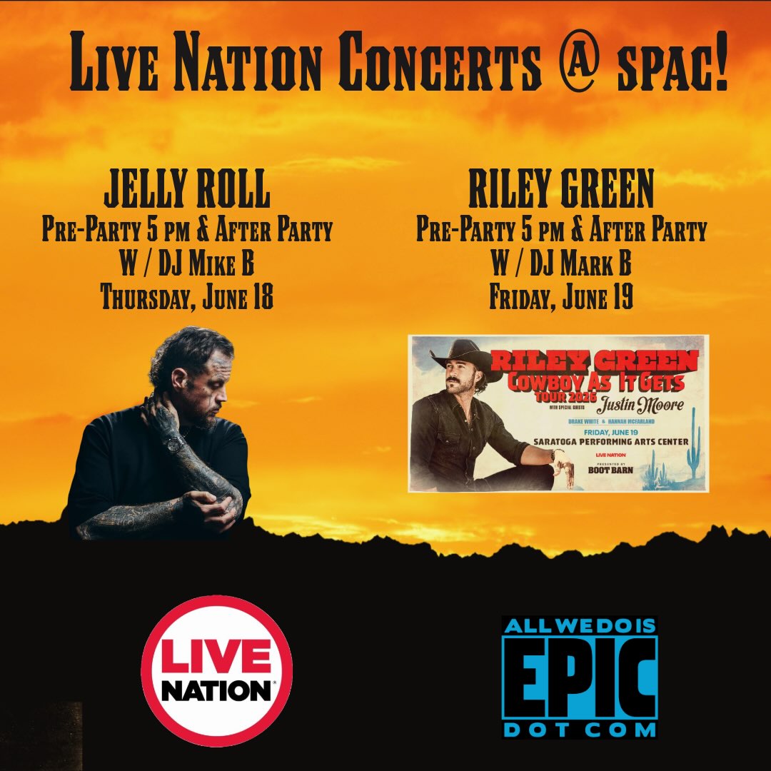 We’re super pumped to be hosting pre and post parties this week at SPAC! Thank you Live Nation! #allwedoisepic #countrymusic
