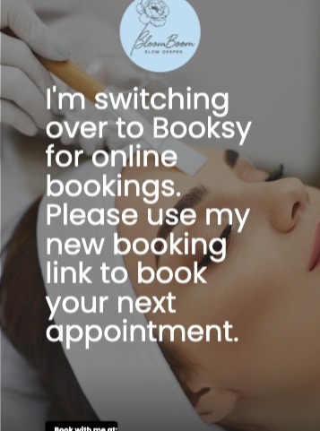 I'm switching over to booksy for online bookings. Please use my new booking link to book your next appointment.