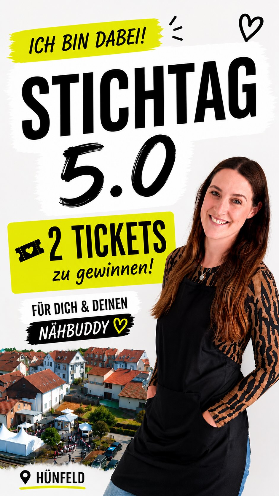 Beendet | STICHTAG 5.0 Ticket Verlosung 🎉
Ich bin dieses Jahr zum ersten Mal beim Stichtag dabei und ich freue mich wahnsinnig darauf! 🤩
Zur Feier des Tages verlose ich 2 Standard Tickets für den Sonntag für dich und deinen Näh-Buddy!
So kannst du teilnehmen:
💜 Folge den @naehdels und @studio.martinchen
🩷 Like dieses Reel
🤍 Teile den Beitrag mit deinen Nähbuddys
Die Tickets für den Stichtag 5.0 sind noch nicht ausverkauft, also sichere dir dein Stichtag Ticket unter folgendem Link:
https://www.naehdels.de/stichtag/
Dort findest du auch alle weiteren Infos zum Weltrekord am Freitag, zur Party am Samstag und zu den Workshops…
Wen von euch sehe ich zum Stichtag 5.0 in Hünfeld? ❤️
Das Gewinnspiel steht in keiner Verbindung zu Instagram. Teilnahme ab 18 Jahren bis zum 17.06.2026. Der/die Gewinner:in wird per DM benachrichtigt. Keine Barauszahlung möglich. Der Rechtsweg ist ausgeschlossen.