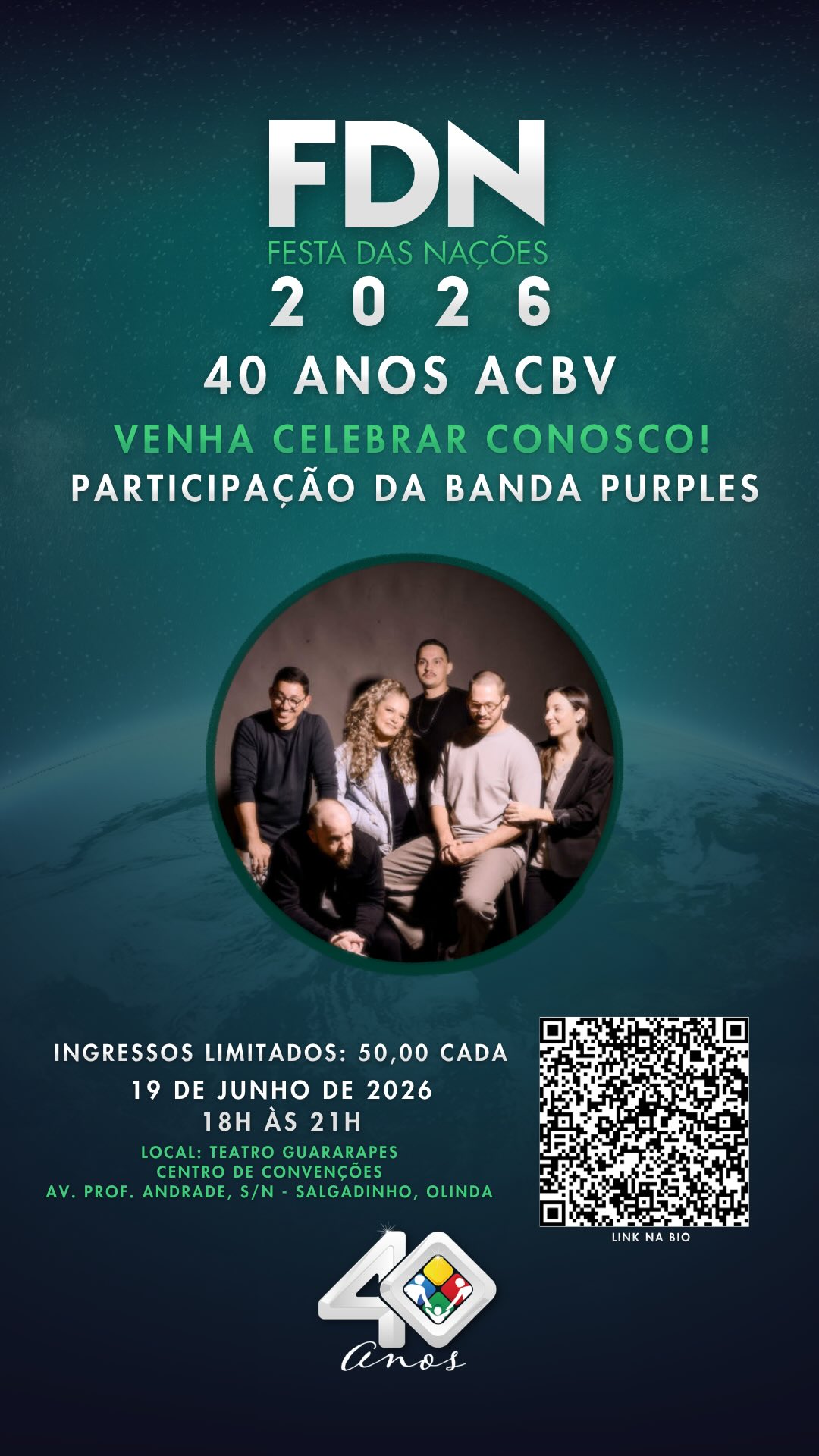 Vem celebrar com a gente neste dia tão especial!❤️
#academiacrista #40anosACBV