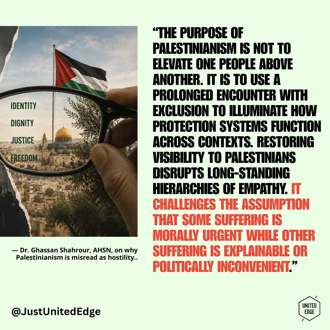 Why is centering Palestinian experiences of dispossession, exclusion, and unequal protection so often interpreted as hostility rather than a call for universal human dignity? Such misreadings reveal deeper assumptions about whose suffering is recognized, whose voices are considered legitimate, and how global systems of accountability operate. It presents "Palestinianism" not as hostility toward any people or identity, but as a framework for examining the gap between universal human rights principles and their uneven application in practice.
Acknowledging Palestinian experiences should not be seen as a threat to others, but as part of a broader commitment to justice, dignity, and equal protection under international norms. By exploring questions of visibility, memory, accountability, and humanitarian ethics, it invites us to reflect on how societies respond to suffering and why some narratives face greater resistance than others. https://bit.ly/44f7uFL
#HumanRights #HumanDignity #SocialJustice #Palestinianism #Palestine #GlobalJustice #PeaceAndJustice #HumanitarianAction #CivicDialogue #SharedHumanity