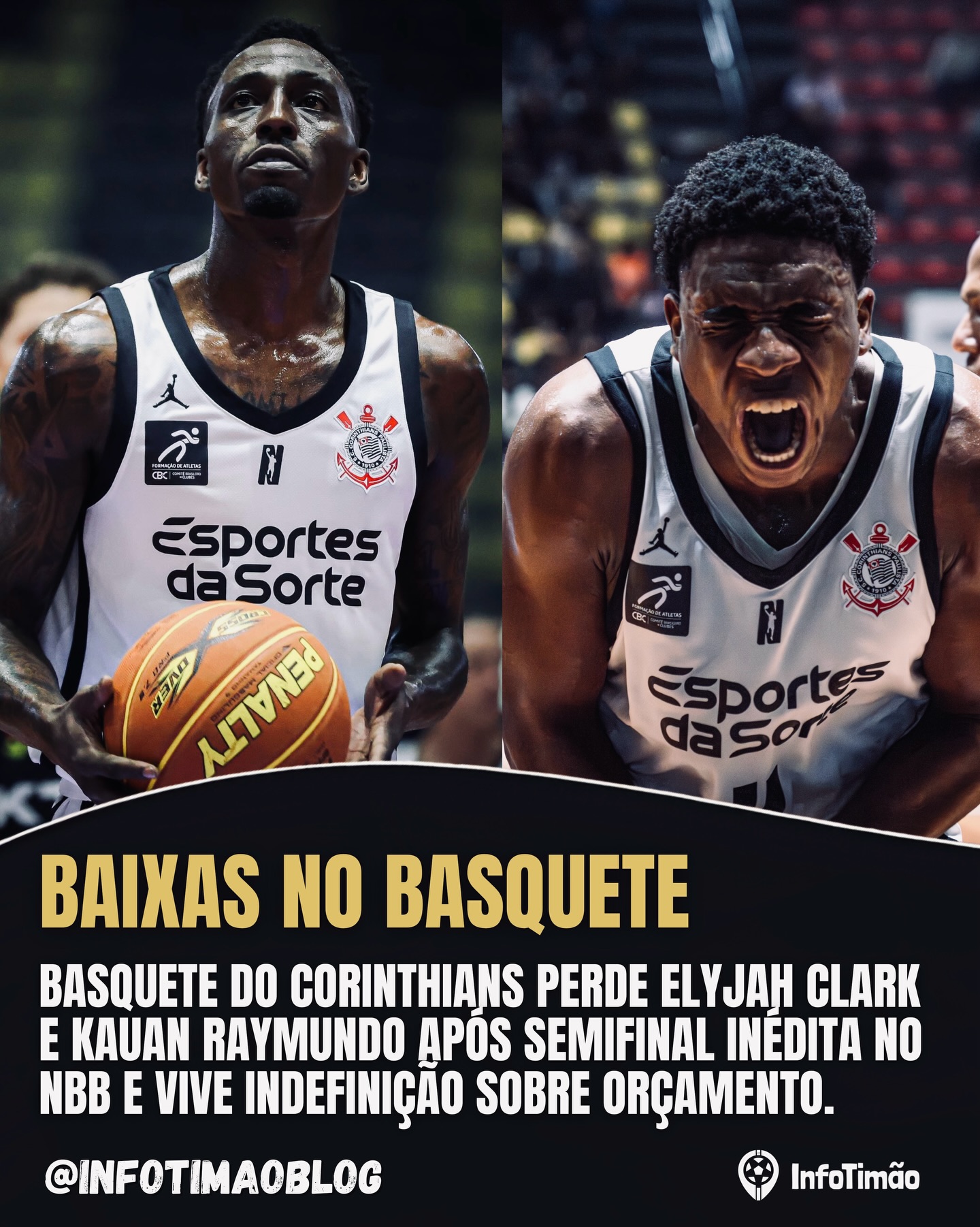 🚨 O basquete do Corinthians começa a sentir os impactos da indefinição para a próxima temporada.
Após a melhor campanha da história do clube no NBB, o Timão perderá Elyjah Clark, eleito melhor ala da temporada, e Kauan Raymundo, MVP da LDB.
Entenda o cenário no InfoTimão: www.infotimao.com.br
#corinthians #basquete #timão #sccp #vaicorinthians