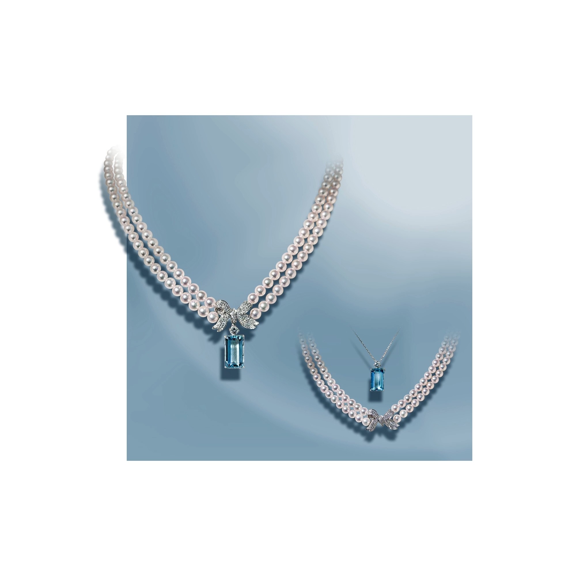 Ocean Light — Saint Maria Aquamarine & Akoya Pearl Convertible Necklace
A jewel designed to move with your day, transforming effortlessly from classic elegance to modern simplicity.
At its heart glows a magnificent 6.48 ct Santa Maria aquamarine, celebrated for its extraordinary ocean-blue hue, exceptional clarity, and vivid brilliance. Suspended beneath a luminous strand of Aurora Akoya pearls, the gemstone captures the tranquil beauty of sunlight dancing across deep water.
Designed with versatility in mind, this piece offers three distinct ways to wear—allowing you to transition seamlessly from refined daytime sophistication to evening elegance.
A timeless expression of light, movement, and the sea.
#ThePearlVogue #Caelmare #AkoyaPearls #AquamarineJewelry #SantaMariaAquamarine #ConvertibleJewelry #FineJewelry #LuxuryJewelry