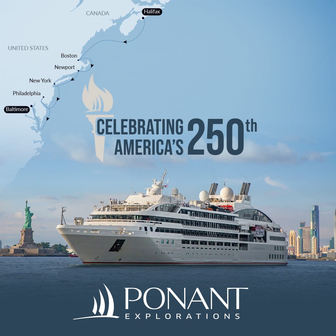 2026 marks the 250th anniversary of the signing of the U.S. Declaration of Independence, and PONANT EXPLORATIONS have put together a special voyage to celebrate. Join two esteemed guests to explore American history through a diverse lens that honors the cultural tapestry and contributions of all peoples who have shaped it.
Contact me today to guarantee your spot!