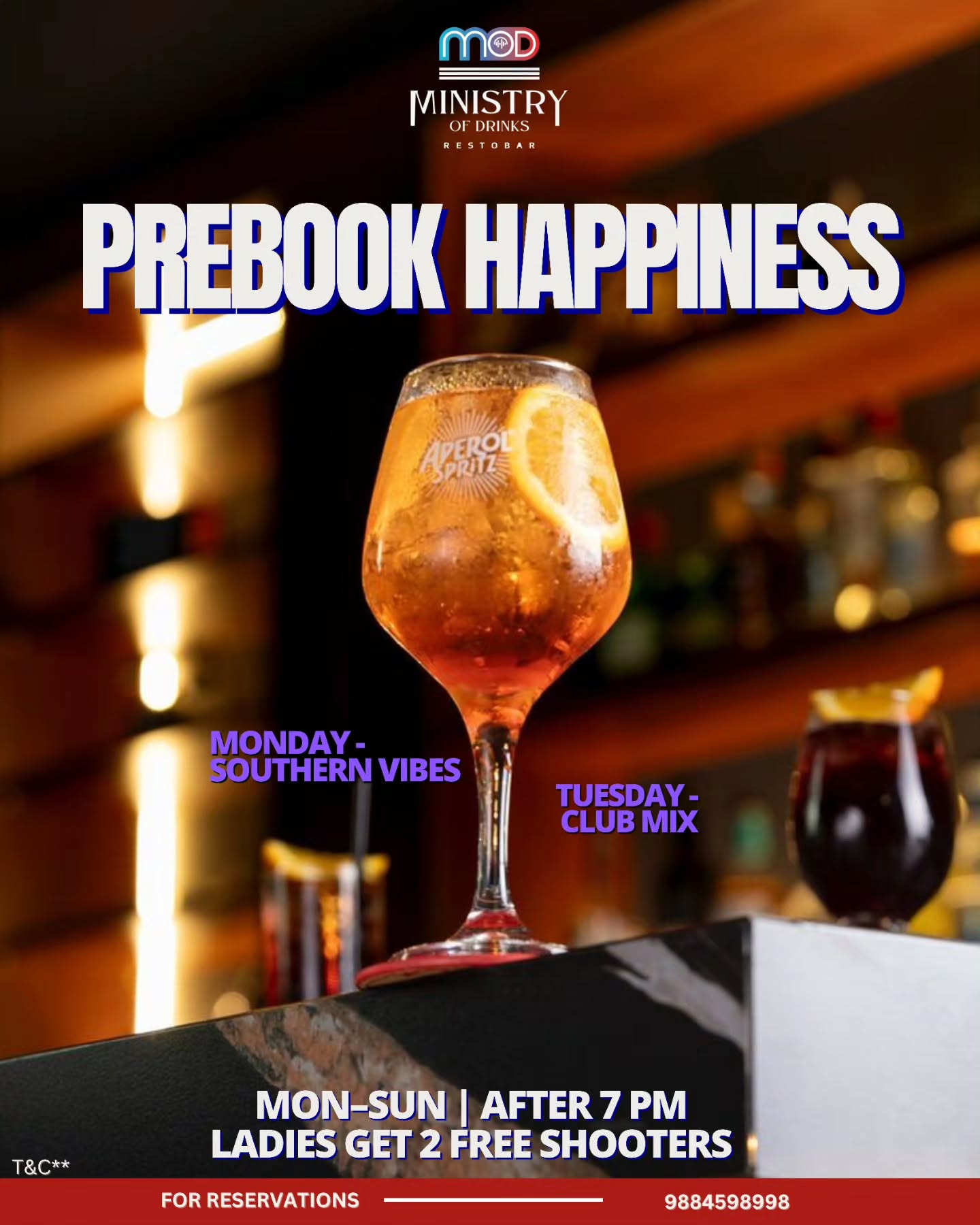 What Monday blues?
Ladies get free shots after 7pm
Amazing offers at 999/-