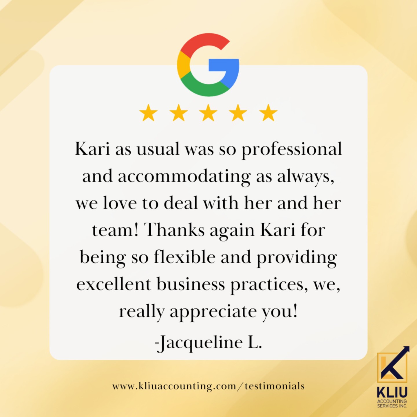 🌟 What Our Clients Say About Us 🌟
At K Liu Accounting Services Inc., we take pride in delivering exceptional bookkeeping, tax services, and accounting expertise. From small businesses to individuals, our clients trust us as their go-to Winnipeg accounting firm and virtual accountant for personalized solutions.
Don't just take our word for it! Read what our amazing clients have to say about our tax accountant Winnipeg services and accounting solutions by visiting 👉 Check out our link in bio!
Your success is our mission! 💼
#Bookkeeping #Accounting #SmallBusiness #Winnipegaccountant #Manitobabookkeeper #Manitobaaccountant #accountingservices #bookkeepingservice #CPA #ExploreMB #OnlyInThePeg #smallbusinessaccountant #SmallBusinessSupport #TaxAdvice #taxprofessional #taxspecialist #WinnipegAccountant #winnipegsmallbusiness