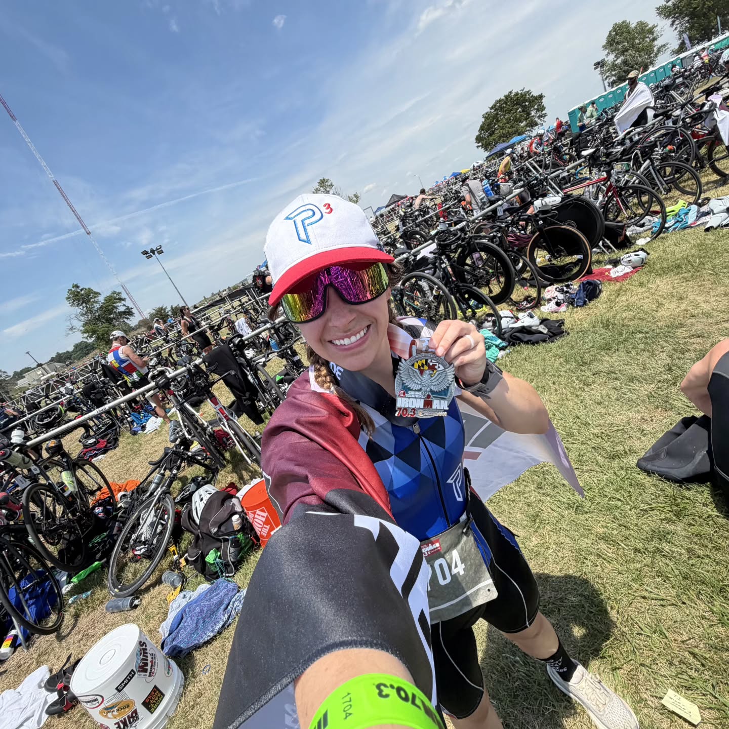 #MedalMonday
@hannah_ludlow1 really earned this one and the 70.3 PR that goes with it!
Brutal heat and humidity made 70.3 eagleman a rough race yesterday, but Hannah preserved and still snagged a PR!
Now, the important part:
Every race teaches us lessons,but the longer the race the greater the cost to those lessons, that is one of the many reasons doing races in prep for a full IRONMAN can be an important tool, finding those spots that chafe, refining nutrition etc. Race day brings things to the surface that might not show in training.
Lots of learning from early season racing!!
So while some races are just a stepping stone to your primary goal ..... that just makes the PR that much sweeter!
Congrats Hannah!!!