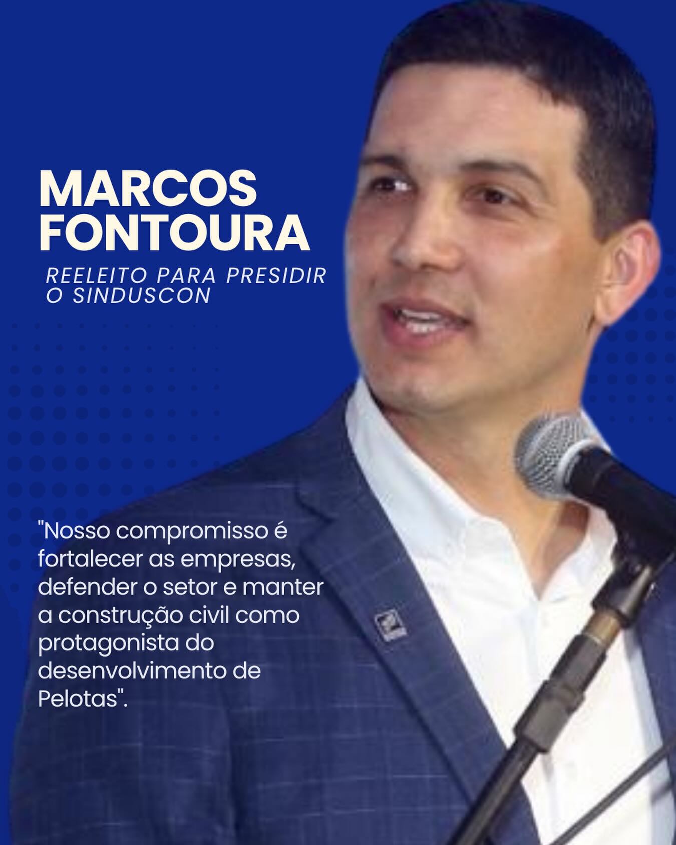 Reeleito! 🚀🤝
Com a confiança dos associados, Marcos Fontoura segue à frente do Sinduscon/Pelotas para a gestão 2026/2028.
Uma nova etapa começa, com o compromisso de continuar fortalecendo a construção civil, defendendo o setor e impulsionando o desenvolvimento de Pelotas. 🏗️