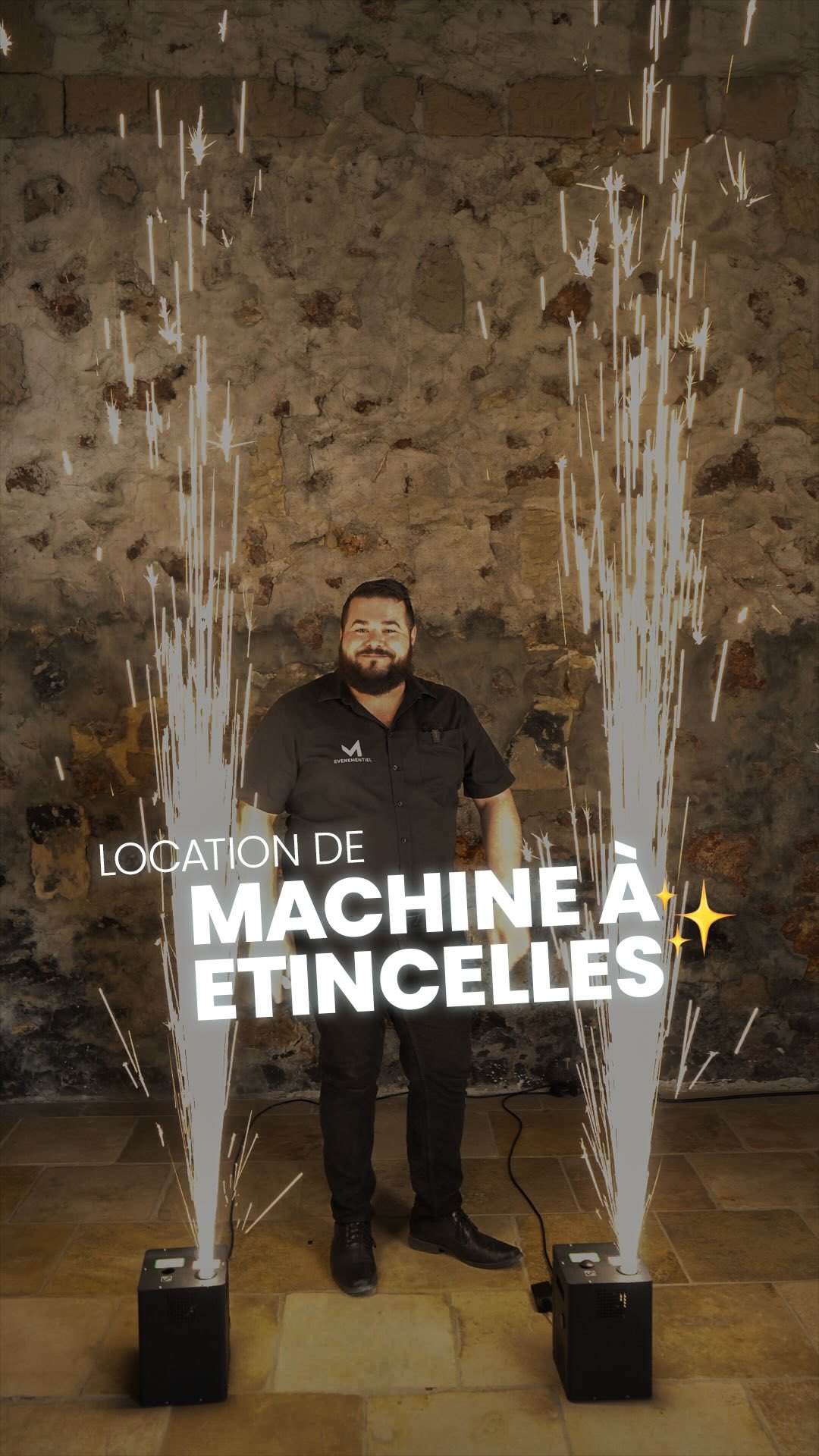 Faites briller vos Ă©vĂ©nements avec nos machines Ă Ă©tincelles froides ! âš
Ajoutez une touche spectaculaire Ă vos moments forts sans fumĂ©e ni flamme. Parfaites pour les mariages, ouvertures de bal, anniversaires, soirĂ©es dâentreprise, remises de prix ou lancements de produits.