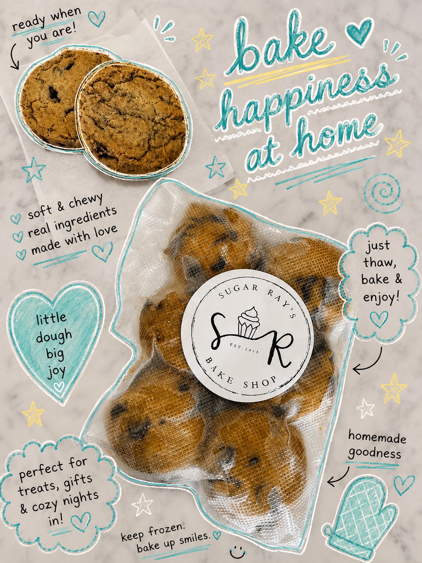 Did you know that you can get our delicious cookies as cookie dough ball frozen and ready to be baked at home?!
#chocolatechip