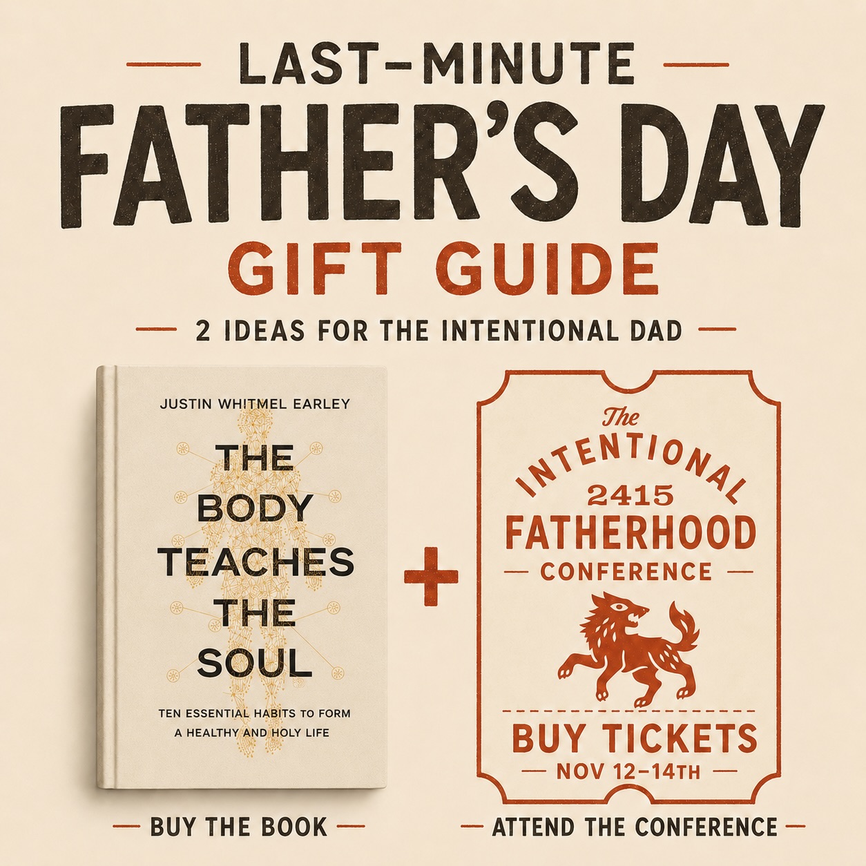 If you buy both of these in the next two days and DM me I will literally send you a video that you can send to him telling him that I can’t wait to meet him at the conference... While supplies last... 😬 @intentionalfatherhood_