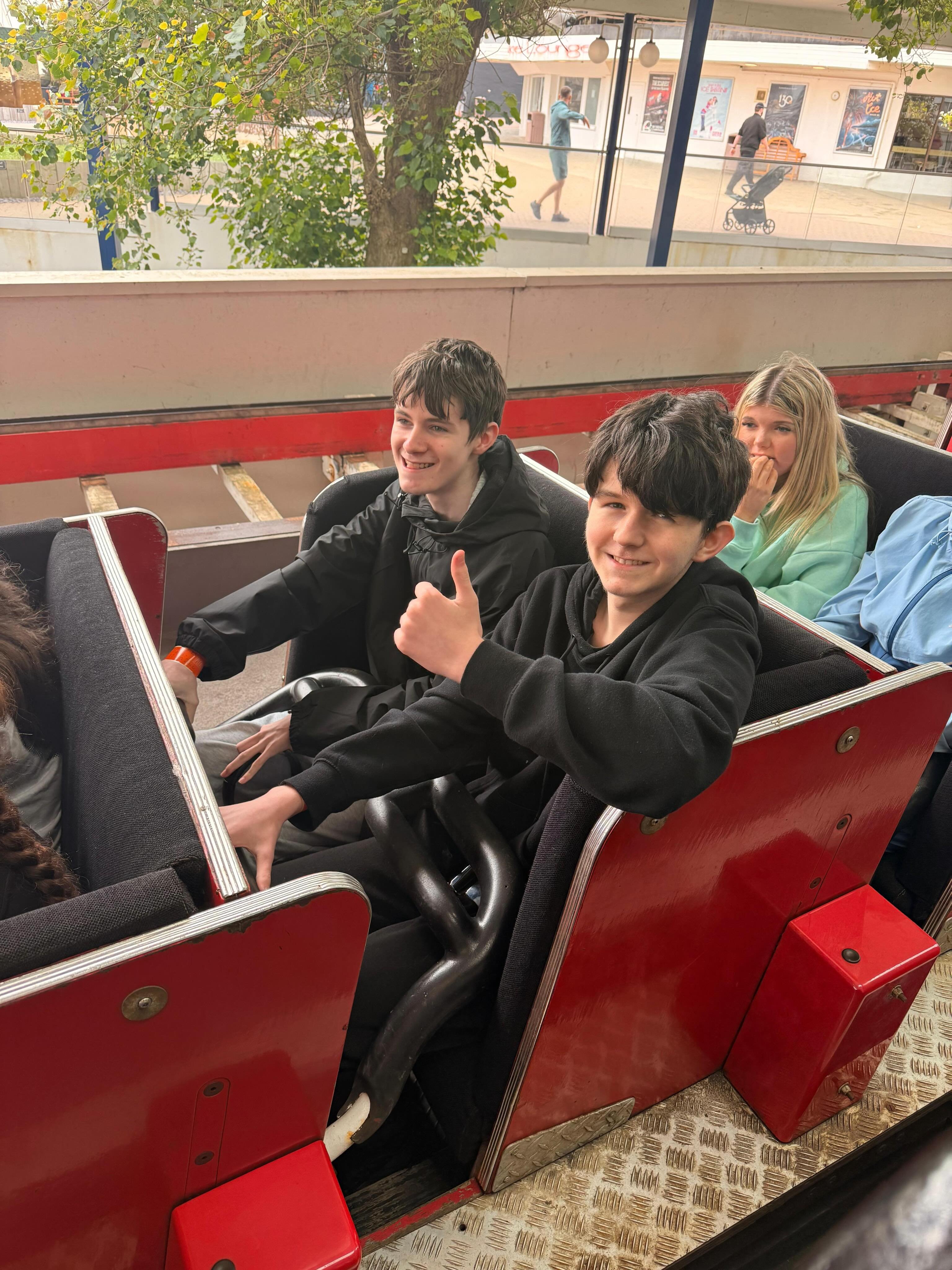 Senior students having a brilliant day at #blackpoolpleasurebeach today, lots of fun, scares and laughs had by all #fundaytrip #endoftermcelebration #scream