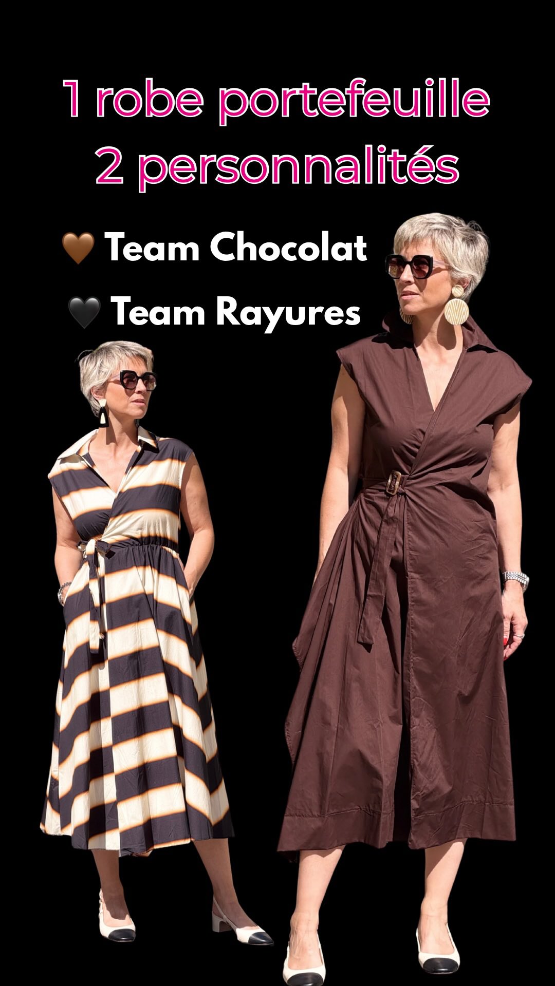 La preuve qu’on n’a pas besoin de 50 robes pour être canon. 🫣
Même coupe.
Deux personnalités.
Une robe portefeuille chocolat.
Une robe portefeuille rayée.
Parce que quand la coupe est bonne, le reste devient un jeu. ✨
Alors mes petites pépites…
🤎 Team chocolat
ou
🖤 Team rayures ?
Vote en commentaire 👇
#comtessedeblois #robeportefeuille #conseilmode #morphologiefemme #oserlestyle