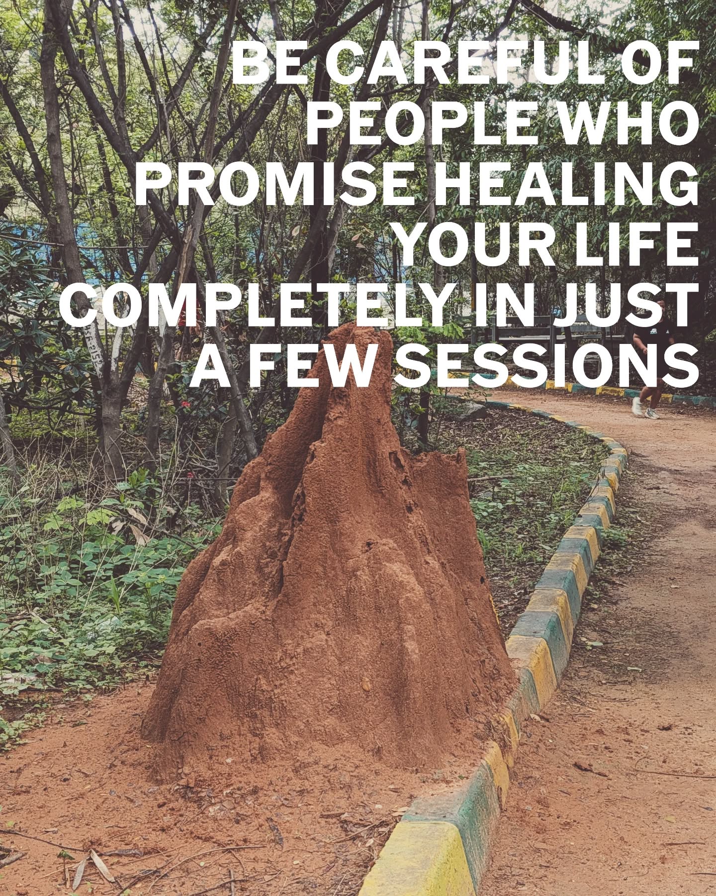 Life experiences are nuanced. No one can 'heal' you out of them. Working through trauma and pain and suffering is layered work.
Anyone who promises to do this for you in just a few sessions is not going to go deep enough, is not going to be nuanced enough.
Moving through life's experiences takes time. It's never a one and done thing.
So be careful. Give yourself the time and space for the work that your life deserves.
Lots of love,
Maitreyi 💜☘️✨