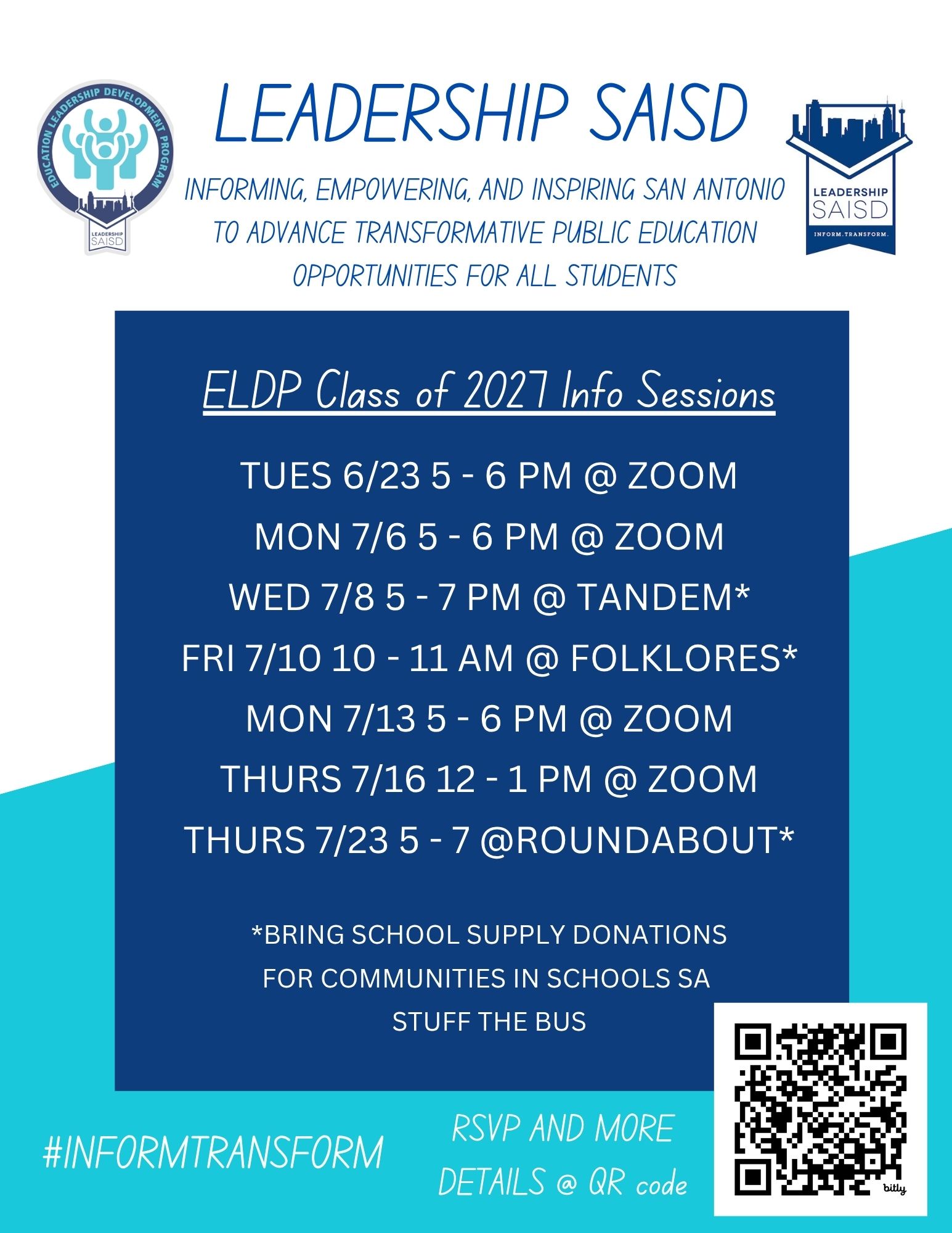 RSVP for an info session to learn more about our #ELDP and start your application at the link in our bio. 📚The Class of 2027 Education Leadership Development Program application is open! We are seeking dedicated community members interested in exploring opportunities facing local school districts and the broader education sector, developing their leadership skills to make meaningful change, and connecting to a strong community and network of resources. Fellows engage in a deep dive of the local education landscape through topical seminars and site visits led by experts and practitioners, while reflecting on their individual education leadership purpose, lived experiences, and collaborating on real world solutions. Apply by July 24th! #LSAISDAlumni are invited to RSVP for an info session to share your experience! #LSAISD #informtransform #publiceducation #sanantonio