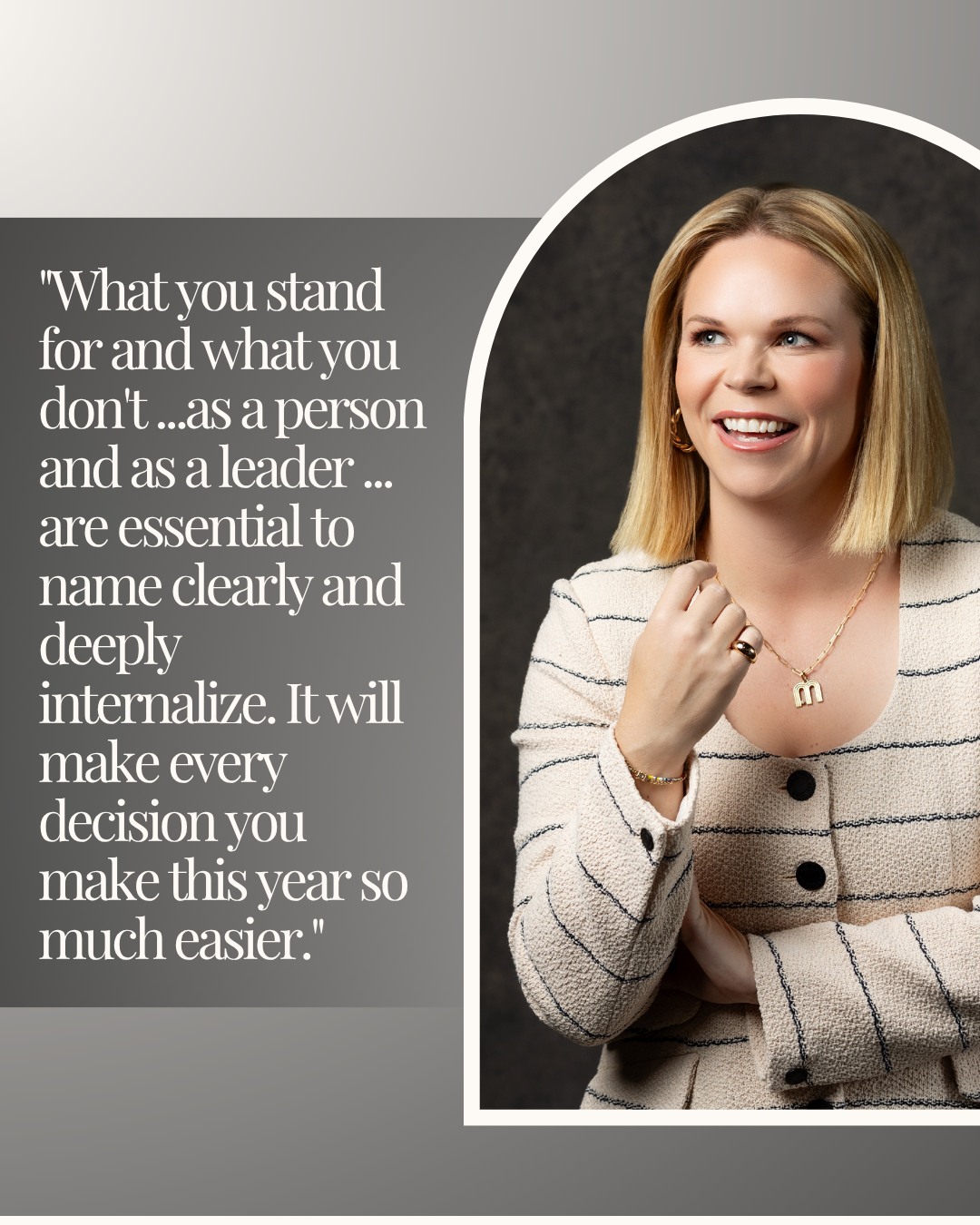 "What you stand for and what you don't...as a person and as a leader...are essential to name clearly and deeply internalize. It will make every decision you make this year so much easier."
Caption
Not fluffy. Not optional. Foundational. 🧭Your values are a decision-making tool. The clearer they are, the quieter the noise gets.
What's one value that guides your leadership?
Drop it in the comments. 👇