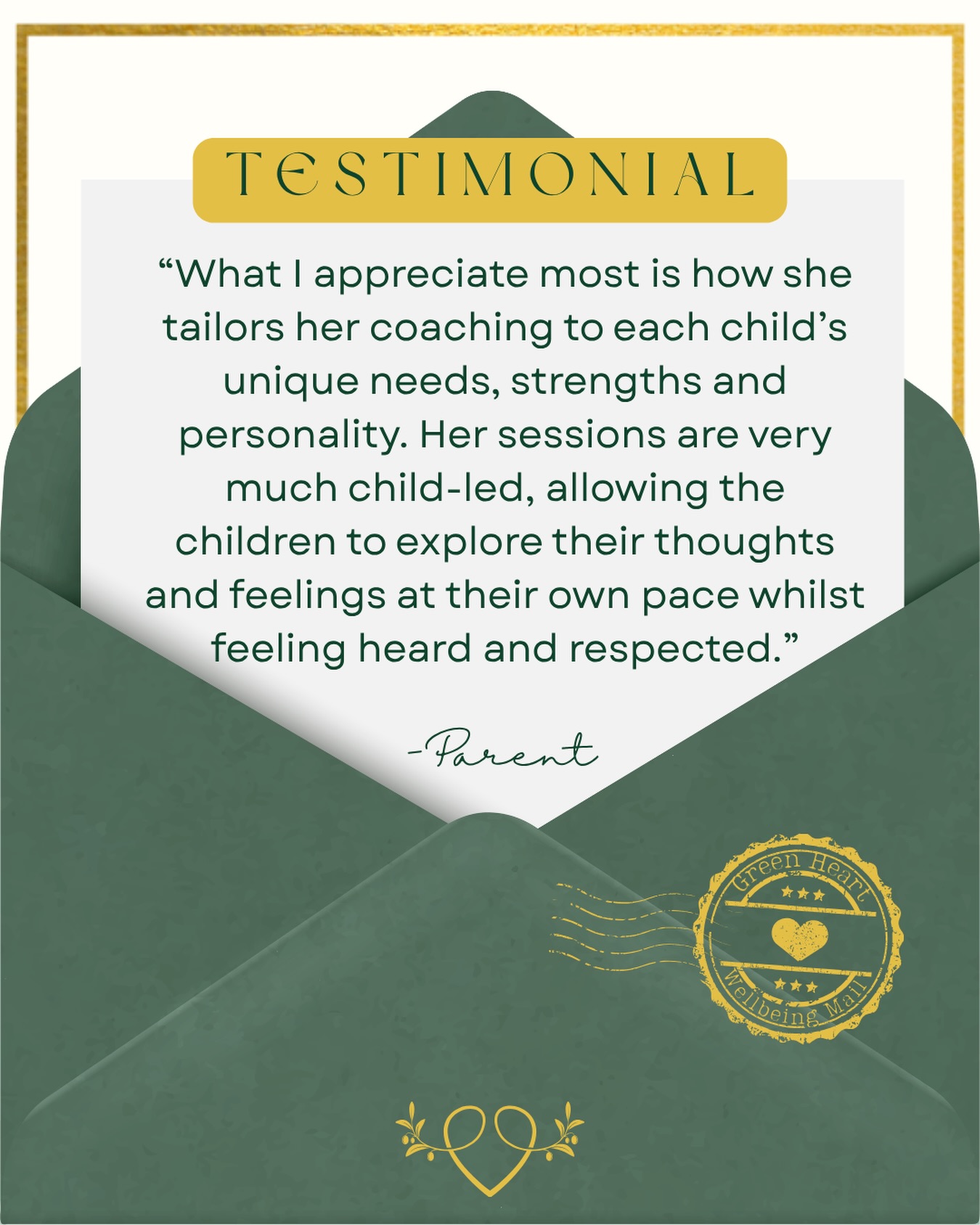 ✨Testimonial ✨
Despite running @greenheartwellbeing.earth, working within corporate organisations and with many 1:1 adult coaching clients, our Founder Ashley holds 1:1 coaching with children, in a special place in her heart.
This is a heartwarming share, from one of the parents who trusted Ashley with being part of their child’s wellbeing journey.
Much Green Heart gratitude to you 🙏🏻
#positivepsychologycoaching #wellbeingineducation #greenheartwellbeing #testimonial #mentalhealthmatters