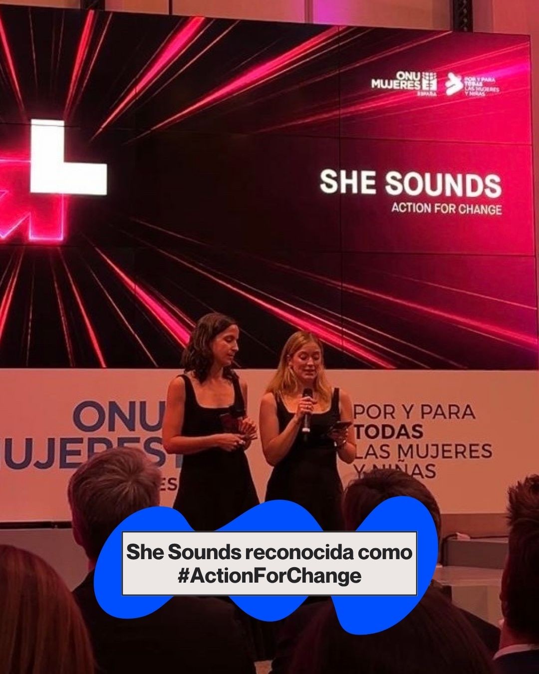 Esta semana vivimos un momento muy especial.
She Sounds fue reconocida como organización #ActionForChange en la Gala #HeForShe de @onumujeres_esp, una iniciativa que impulsa el compromiso real con la igualdad desde distintos ámbitos de la sociedad.
Gracias por incluirnos en esta red de organizaciones que trabajan para generar cambio. Seguimos.