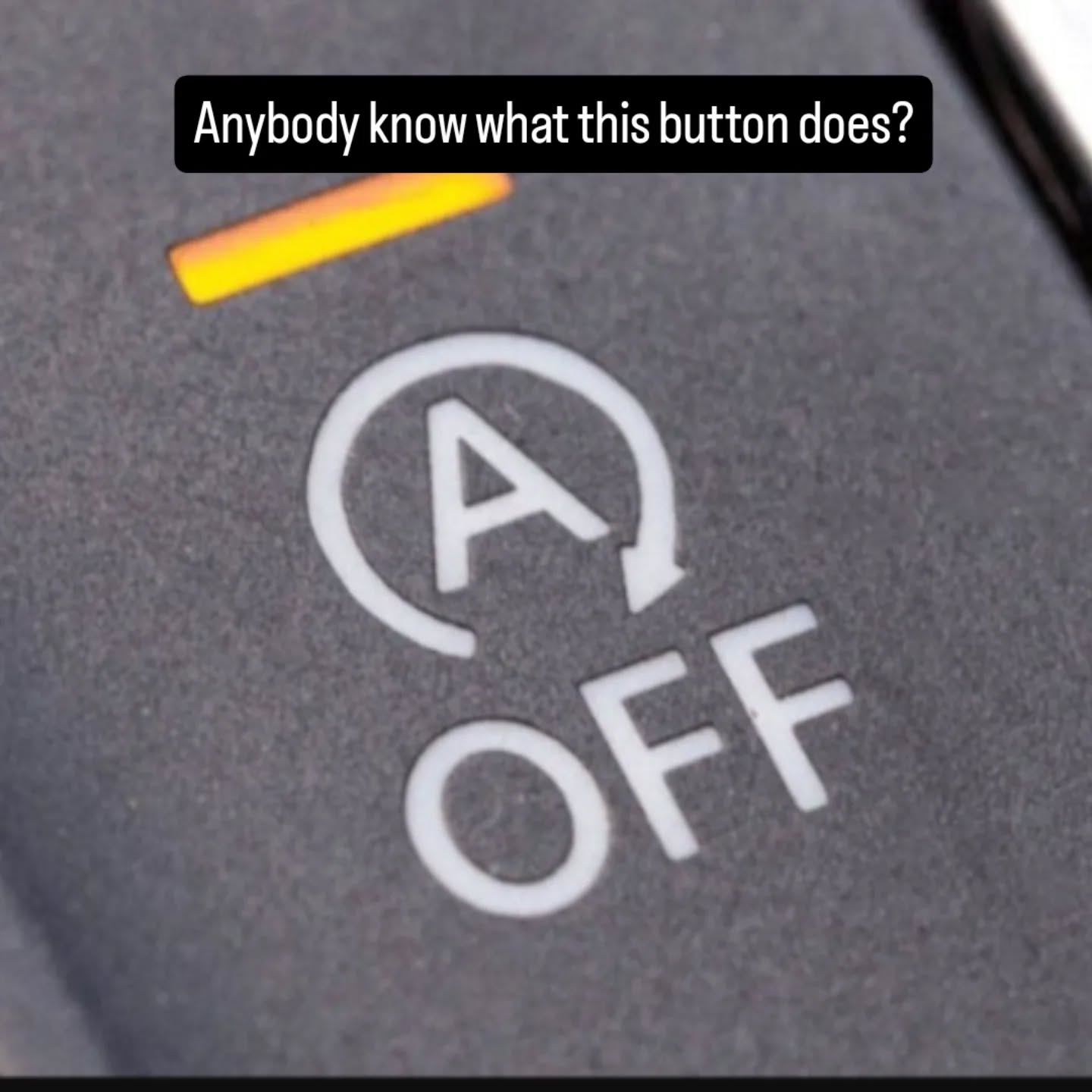 This little button is what controls whether your car turns the engine off when you come to a stop light and starts it back up when you press the accelerator again. The goal was to reduce emissions. What are your thoughts? Do you leave this active? Or do you immediately turn this off as soon as you get in the car?