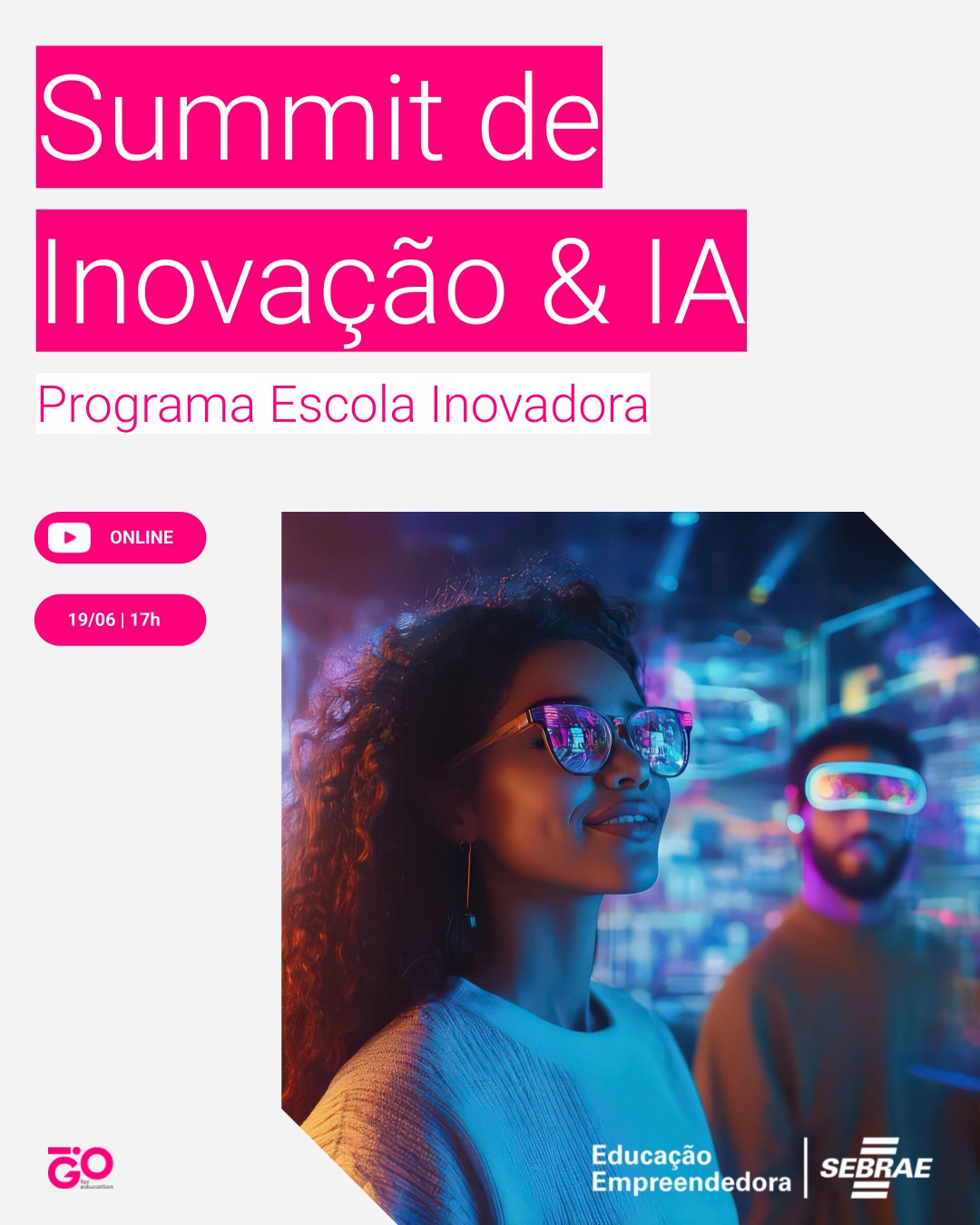 Summit de Inovação & IA
Um grande encontro que conecta estudantes a especialistas em inovação, empreendedores da área de tecnologia e lideranças do ecossistema, promovendo inspiração, conhecimento e novas