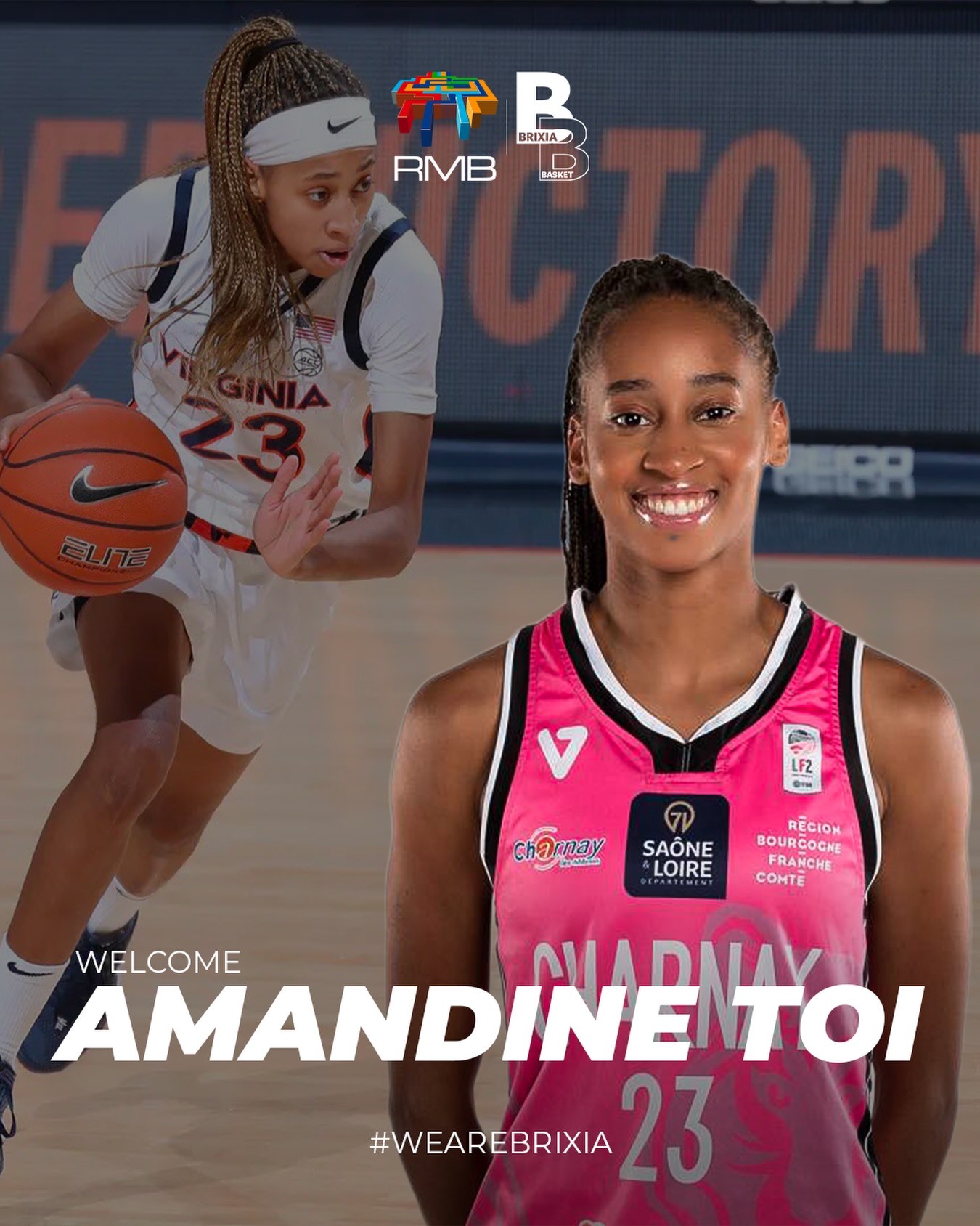 𝙎𝙏𝘼𝙂𝙄𝙊𝙉𝙀 𝟮𝟬𝟮𝟲-𝟮𝟳 🏀
Velocità, energia e talento arrivano in biancoblù 🤍💙
Brixia Basket è lieta di annunciare l’arrivo di Amandine Toi, nuova giocatrice della prima squadra per la stagione 2026-2027 🔥
Guardia dinamica e intensa, Amandine porta con sé un bagaglio di esperienze internazionali che l’hanno vista protagonista in diversi campionati, distinguendosi per atletismo, aggressività difensiva e capacità di incidere su entrambi i lati del campo.
Giocatrice capace di attaccare il ferro, alzare il ritmo della partita e mettere grande pressione alle avversarie, aggiunge energia, versatilità e competitività al roster biancoblù.
Una nuova sfida, una nuova maglia, la stessa voglia di lasciare il segno.
Benvenuta a Brescia, Amandine! 🔥🏀
#wearebrixia