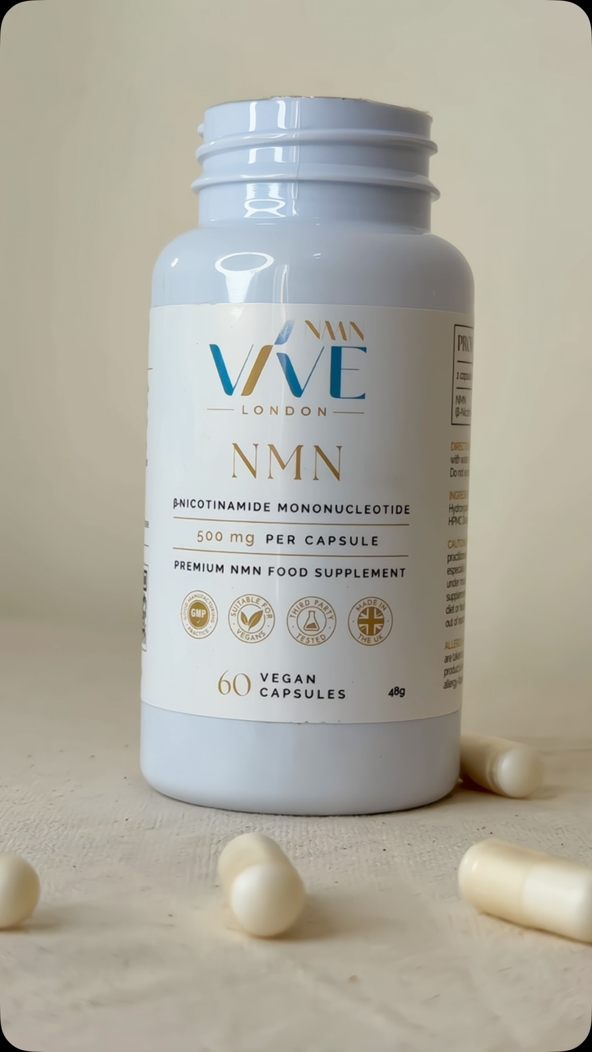 Catch your next dose.
Our new NMN supplement is available for you to order now.
A precursor to NAD, VIVE-NMN is the perfect introduction to your wellness journey.
#nad #nmn #wellnessjourney