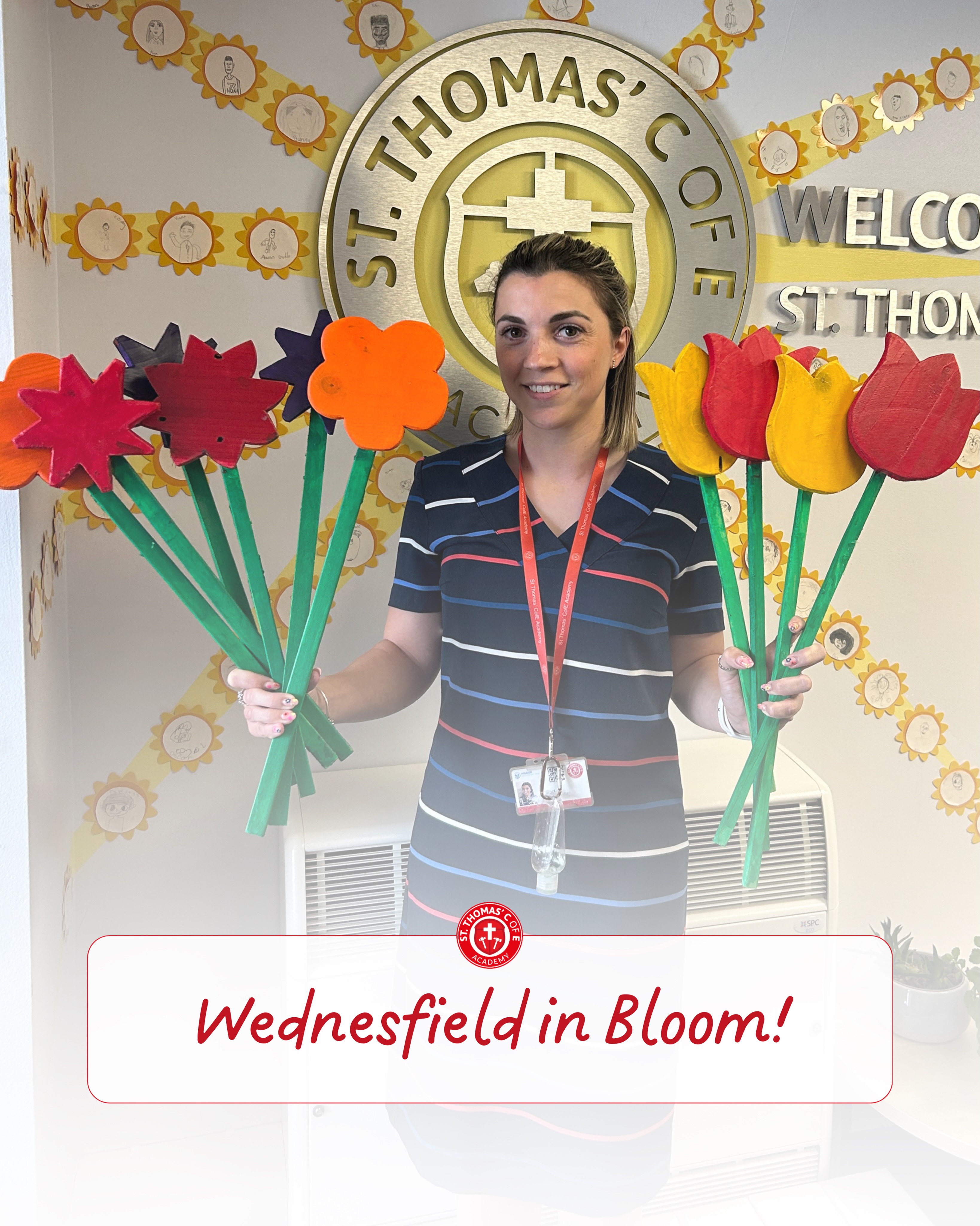 Our children had a wonderful time decorating these beautiful wooden flowers, kindly provided by Wednesfield in Bloom!
This year marks Wednesfield in Bloom’s 10th birthday, and these colourful creations will be part of a special wooden flower garden outside Wednesfield Library.
Be sure to visit the garden from the 2nd of July to see all the amazing flowers on display. 🌹🌷🌼